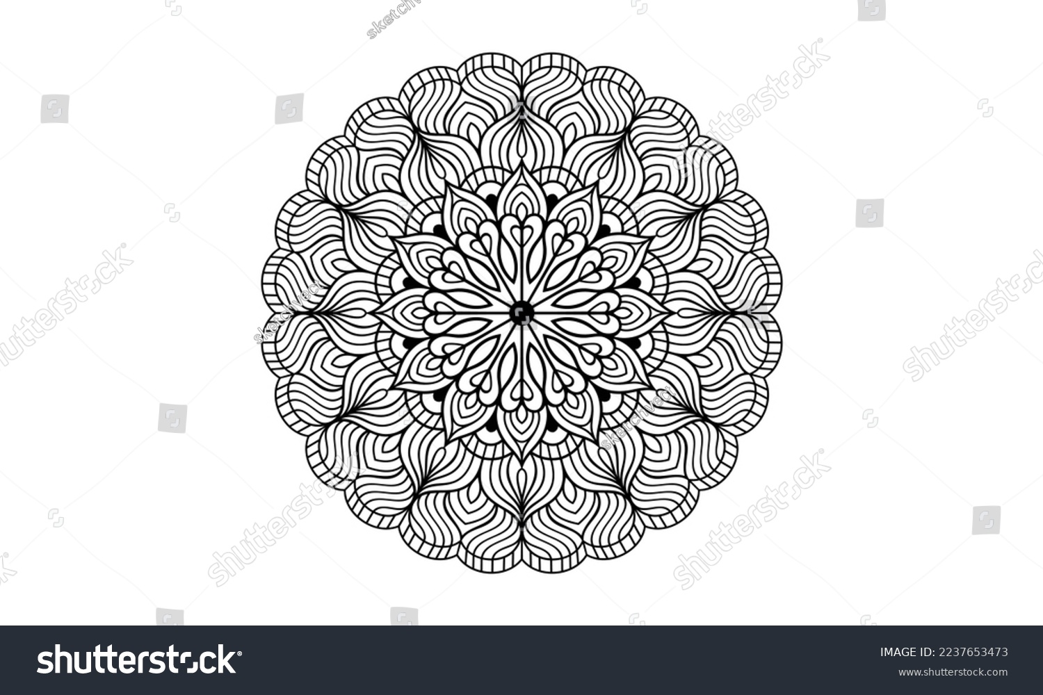 SVG of Mandala Circular pattern design for Henna, Mehndi, tattoo, decoration.
Decorative ornament in ethnic oriental style. Coloring book page. svg