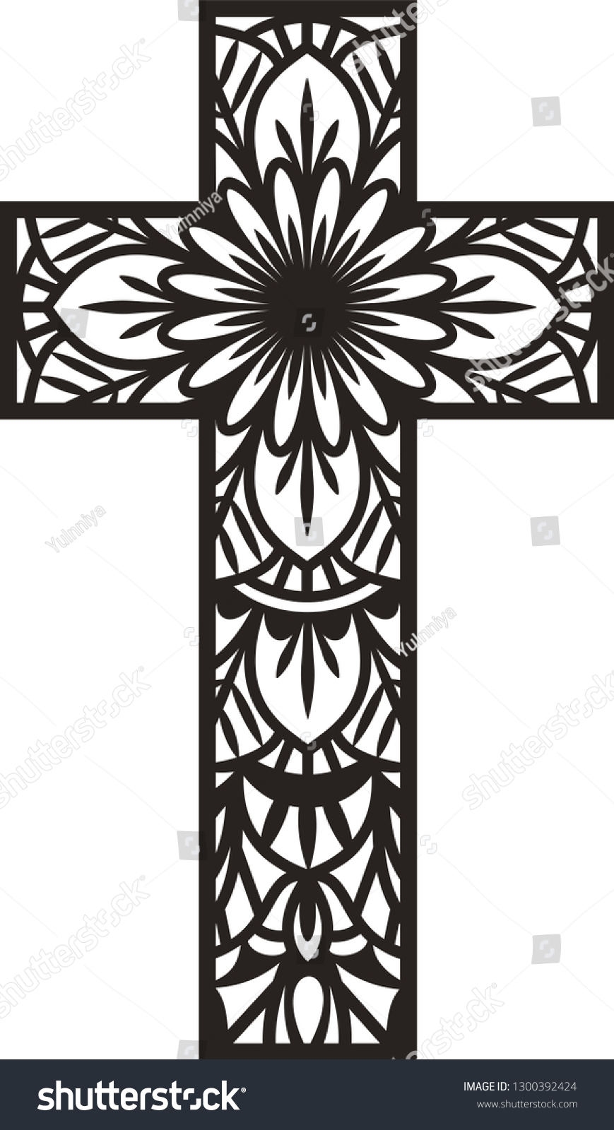 Download Mandala Cross Zentangle Cross Window Decal Stock Vector Royalty Free 1300392424