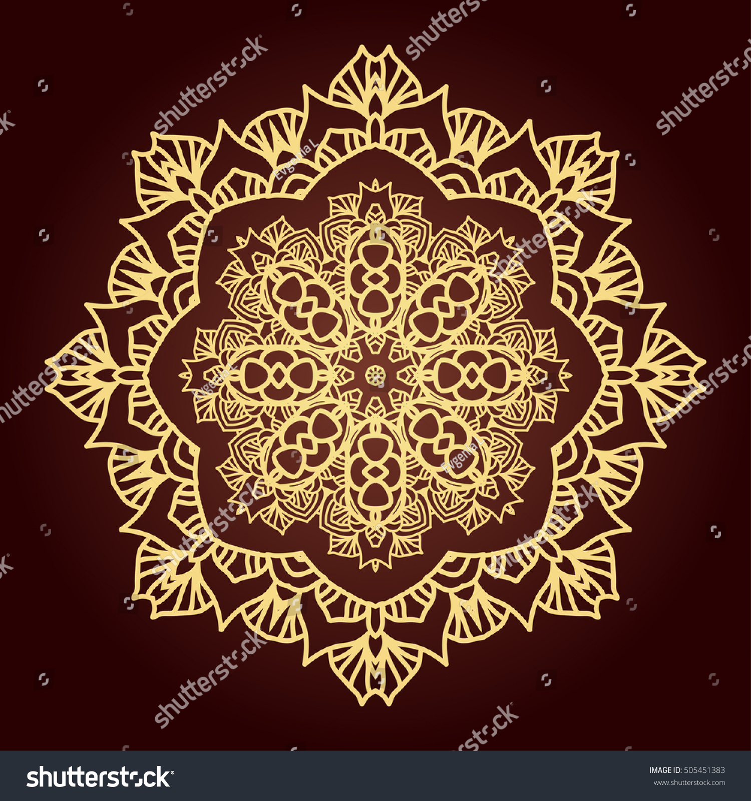 Mandala Ethnic Decorative Element Hand Drawn Stock Vector Royalty