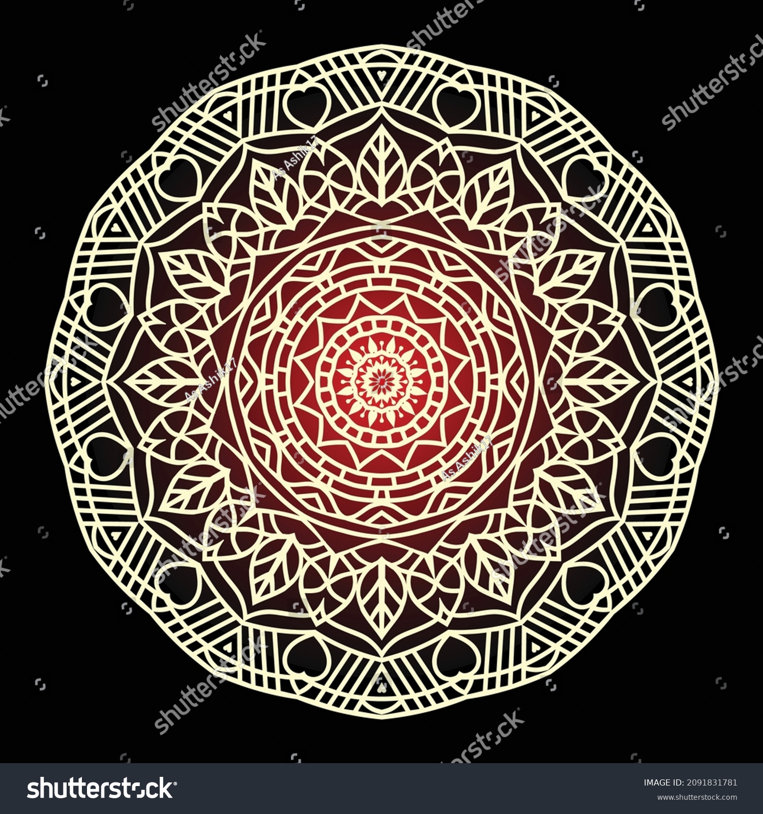 SVG of Mandala for Coloring Book Page, Black Background Vector Illustration  svg