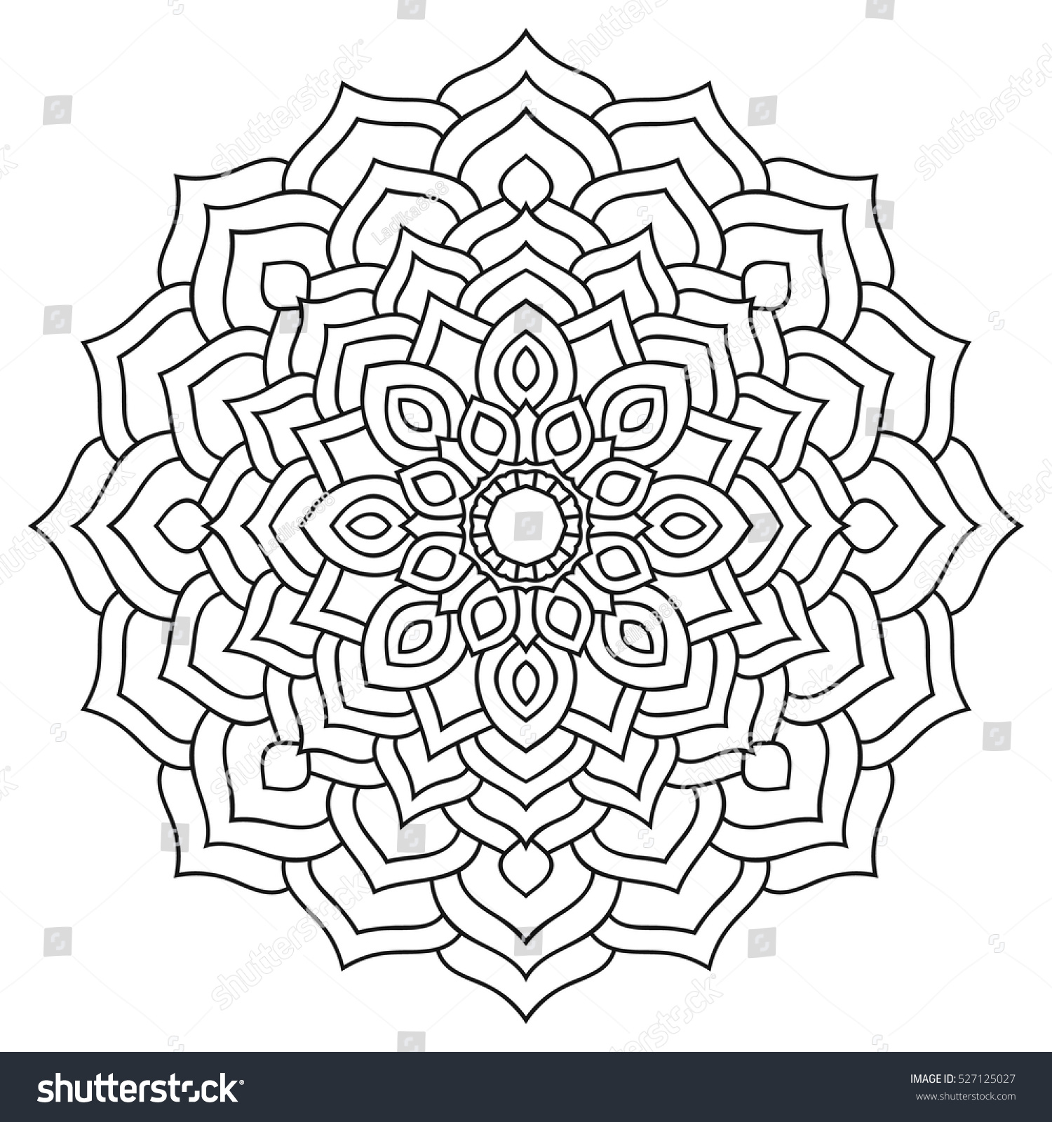 Colouring Symmetrical Patterns / Abstract Vector Design Element, Flower ...