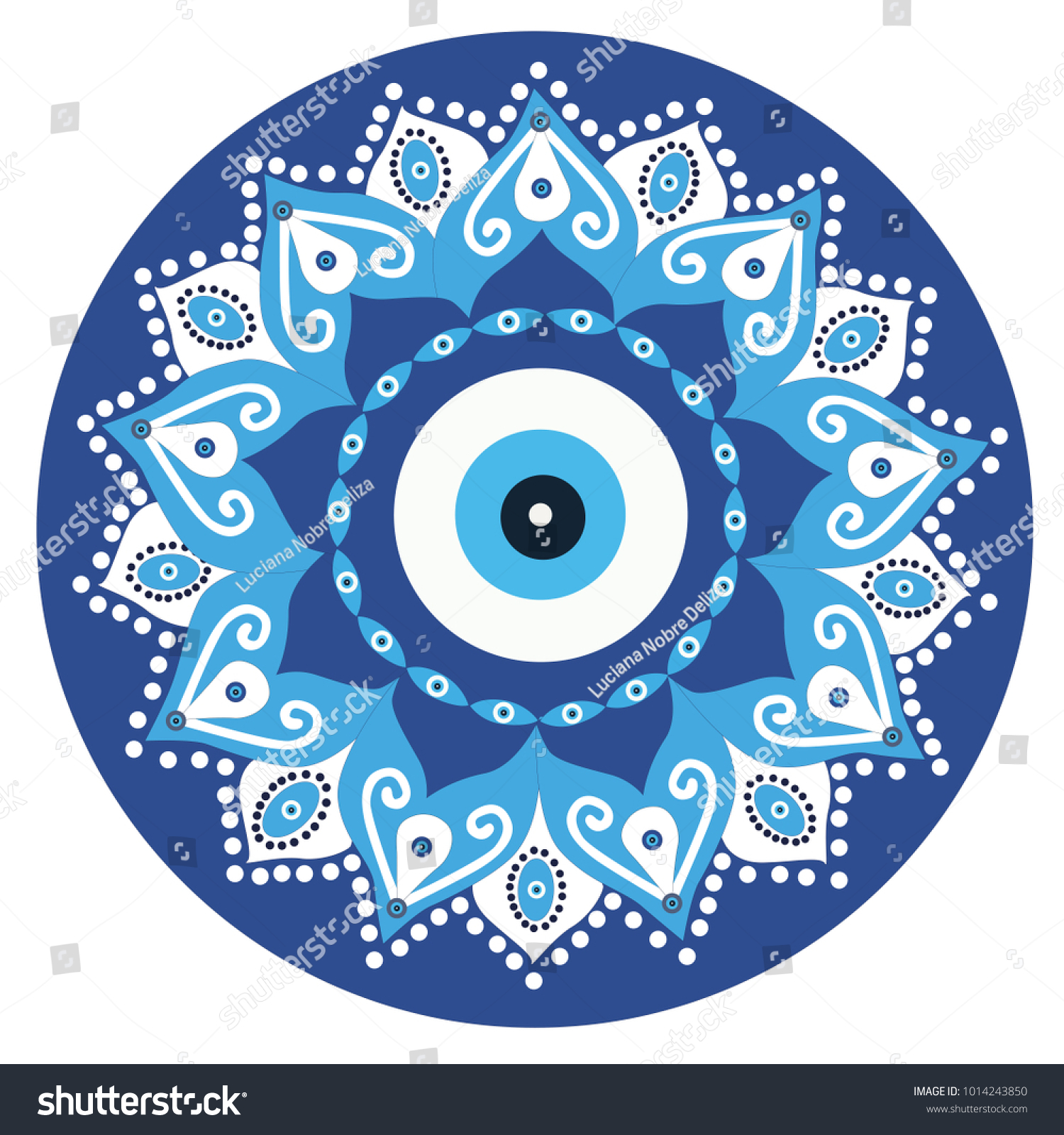 Mandala Greek Evil Eye Vector Symbol Stock Vector Royalty Free 1014243850