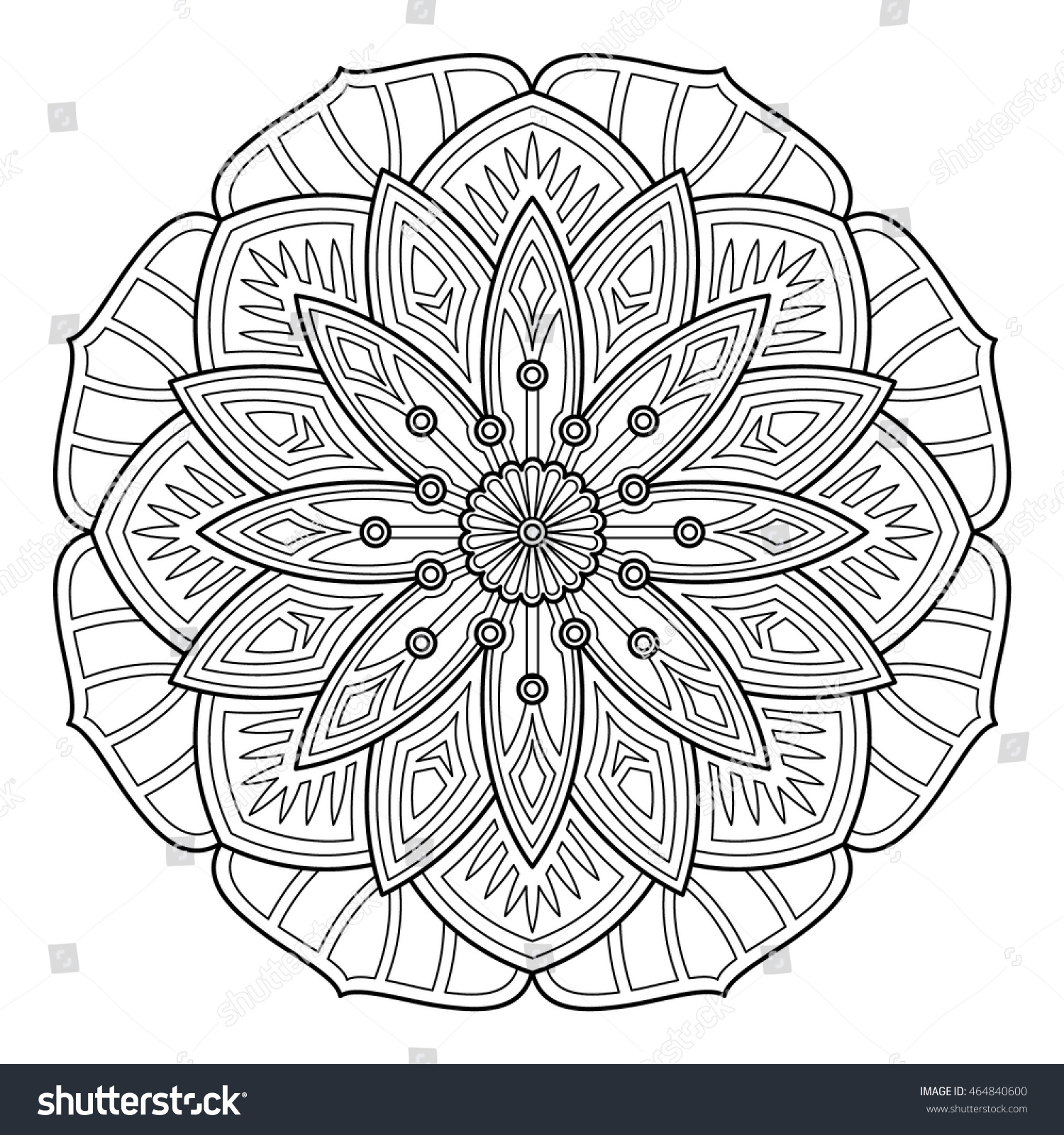 Mandala Form Lotus Flower Vector Illustration: เวกเตอร์สต็อก (ปลอดค่า