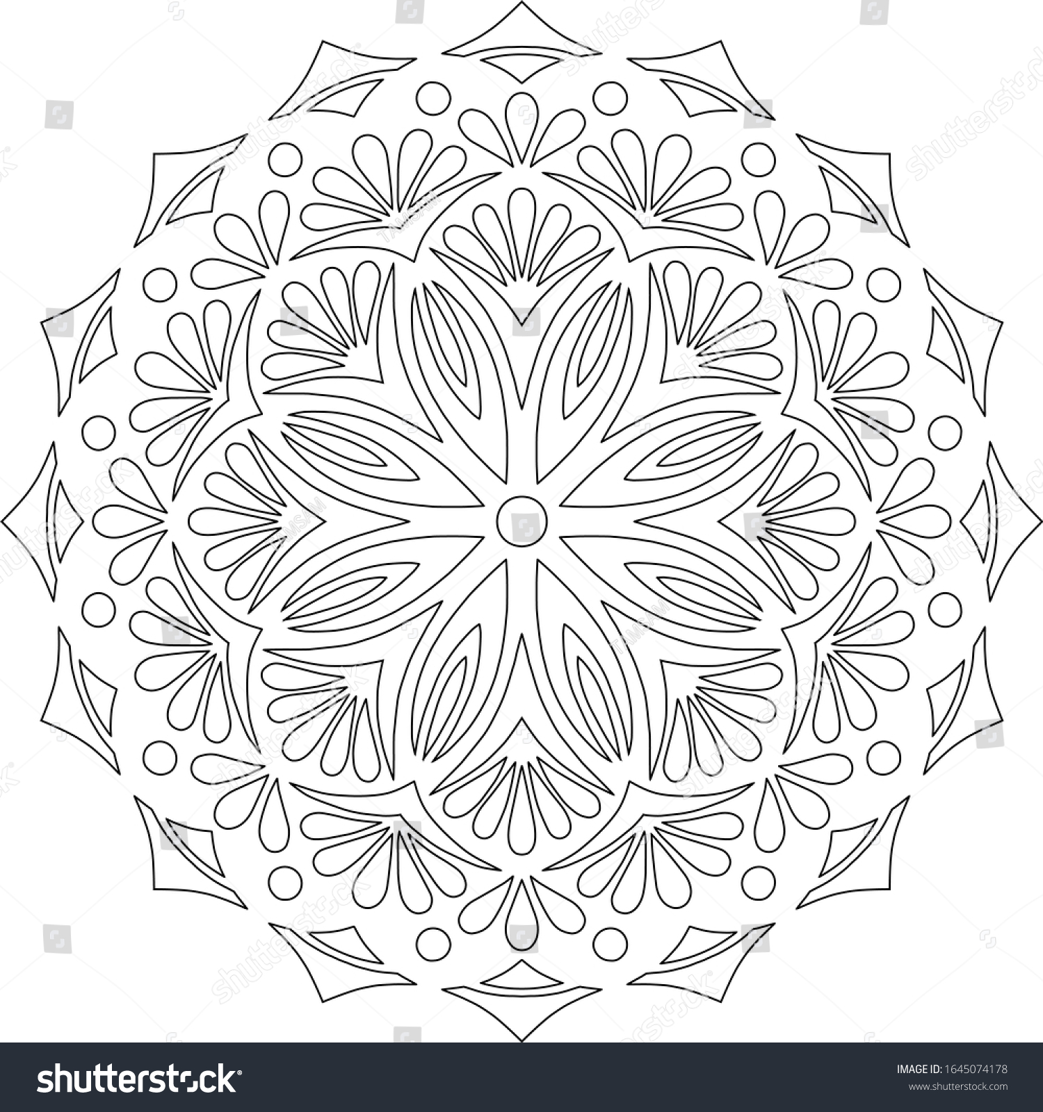 Mandala Pattern Black White Doodles Sketch Stock Vector (Royalty Free ...