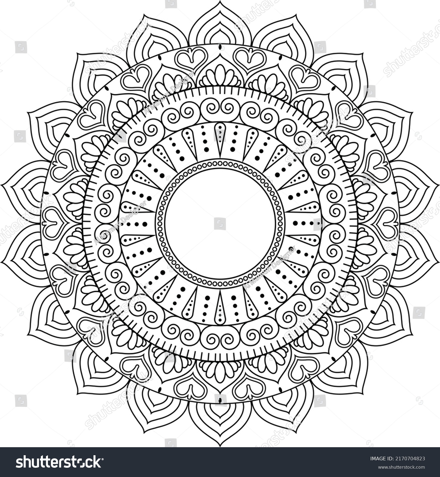 SVG of Mandala svg flower design. Mandala design  for kdp interior book. svg
