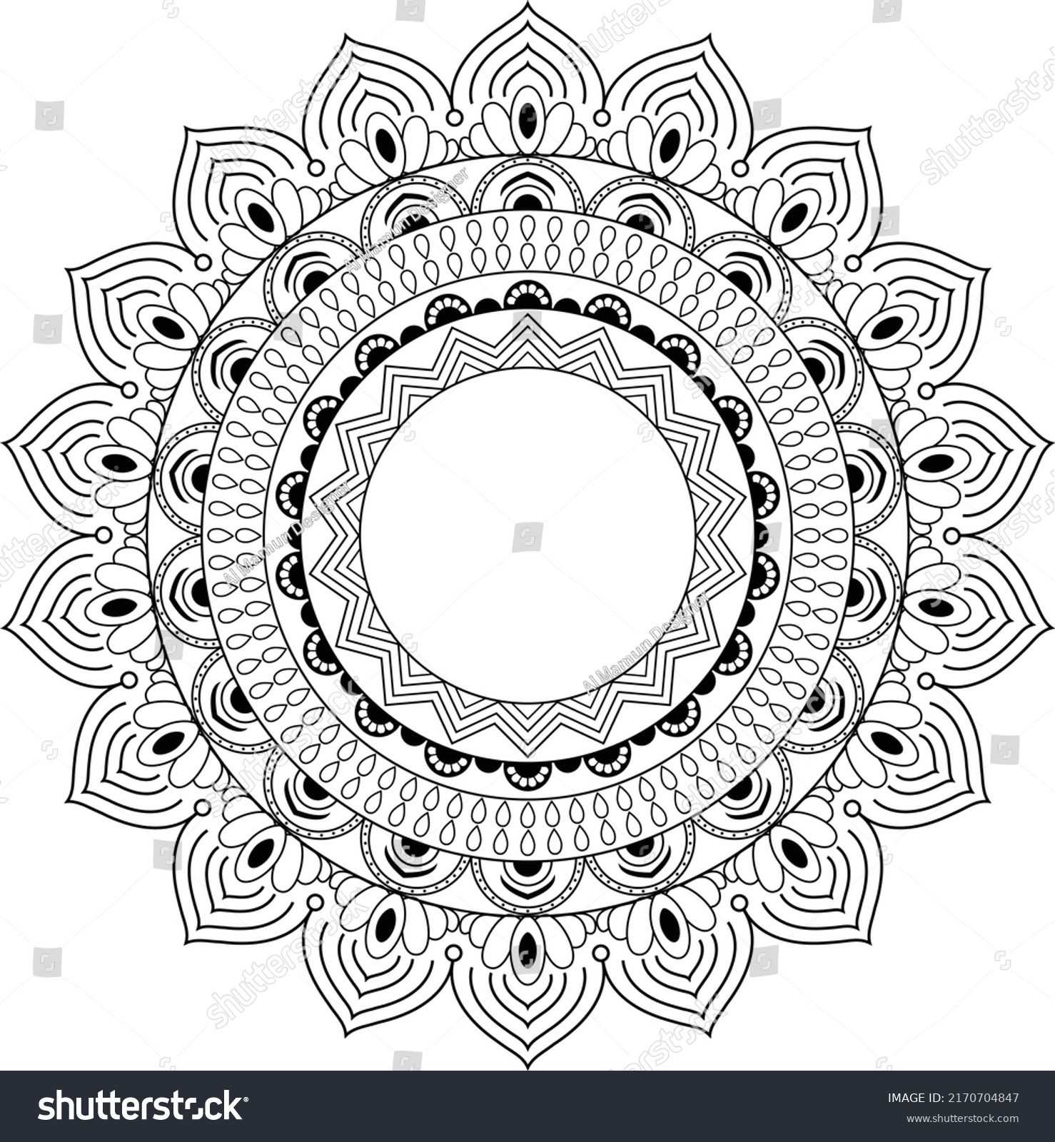 SVG of Mandala svg flower design. Mandala design  for kdp interior book. svg