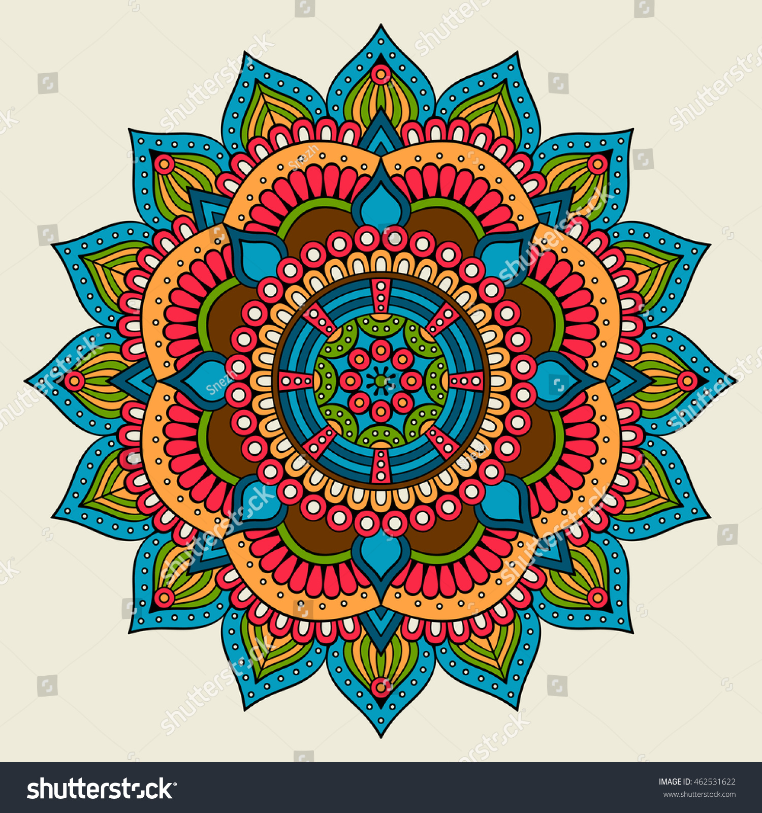 Mandala Vector Mandala Floral Mandala Flower Stock Vector 462531622 ...