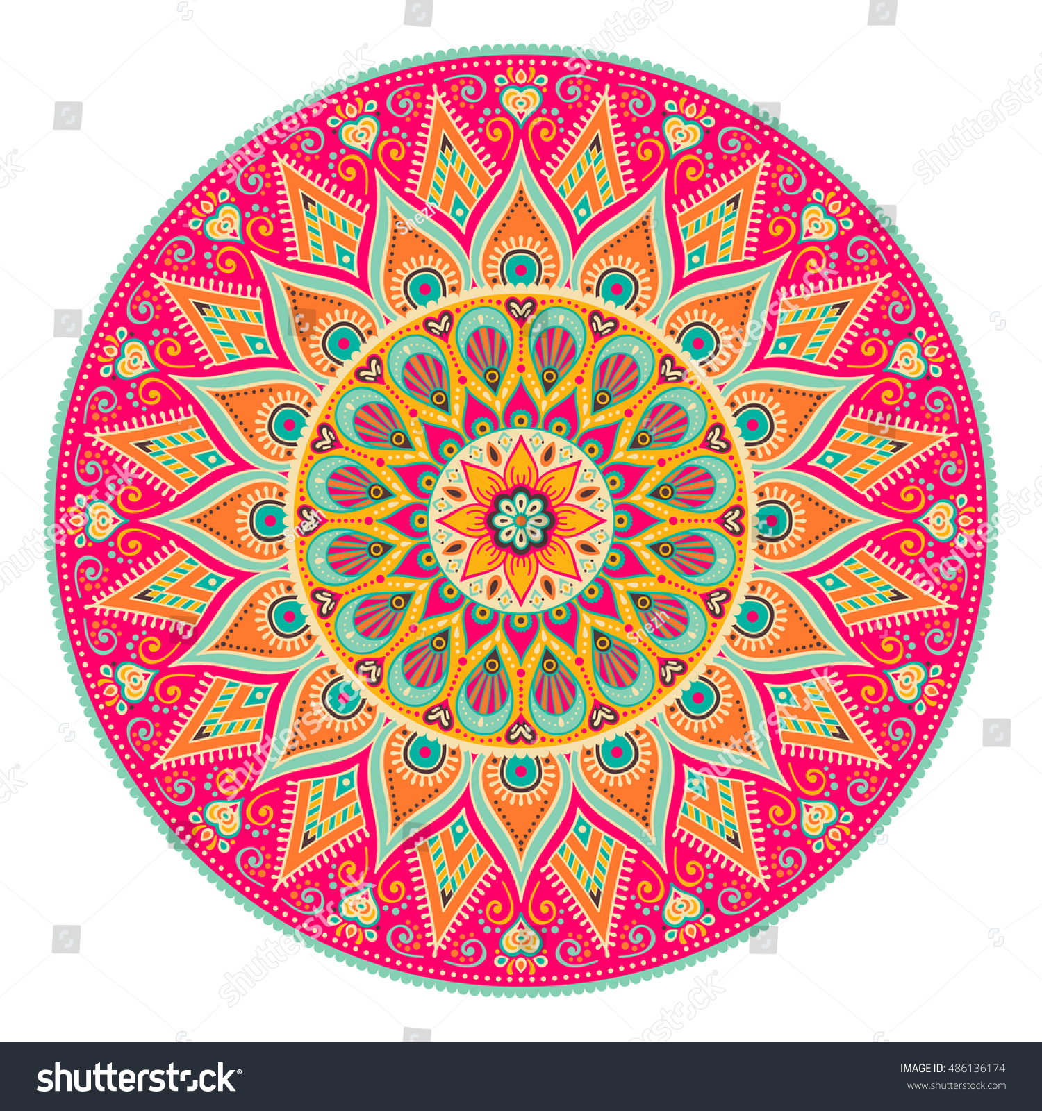 Mandala Vector Mandala Floral Mandala Flower Stock Vector 