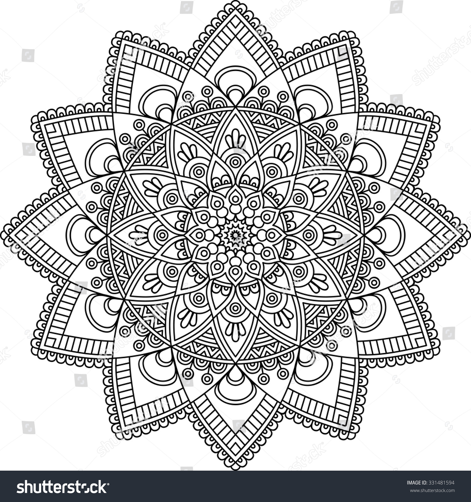 Mandala Vintage Decorative Elements Oriental Pattern Stock Vector 331481594