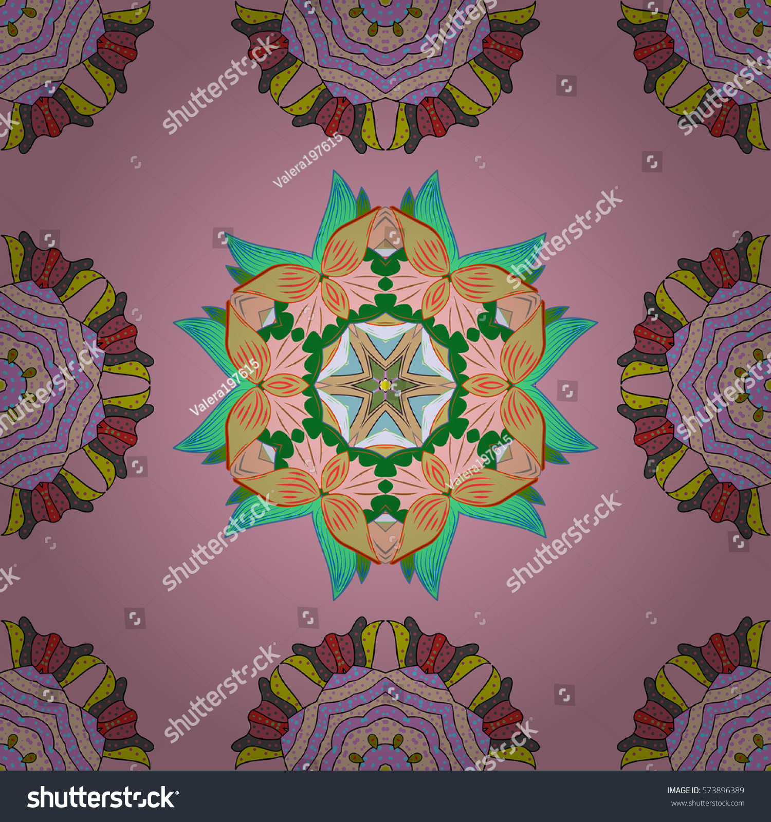 Mandalas Background Colorful Elements Vector Illustration Stock Vector ...