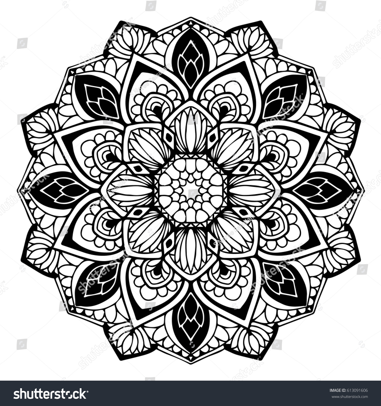 Mandalas Coloring Book Decorative Round Ornaments Stock Vector 613091606
