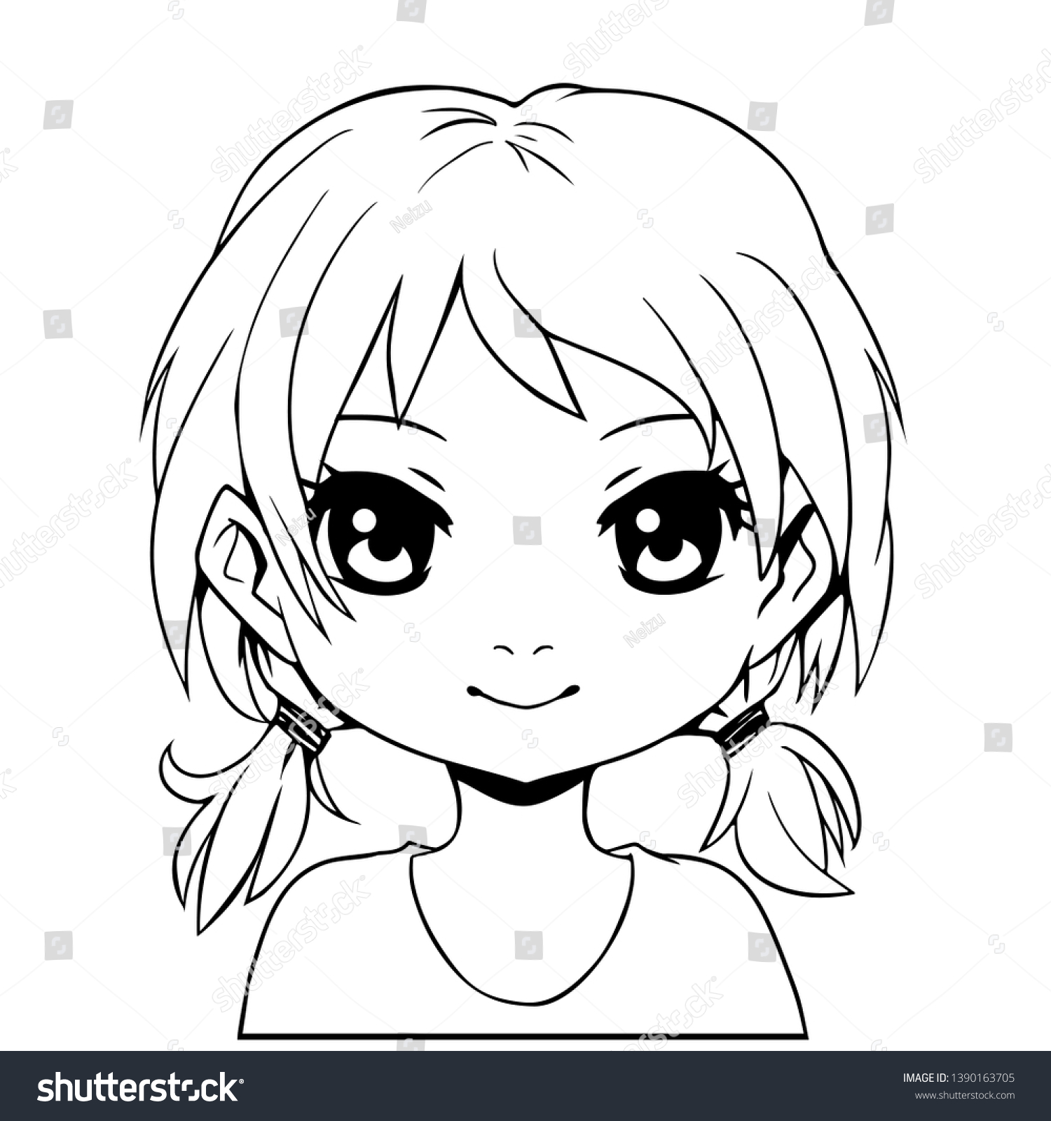 Cute Anime Girl Face Sketch gambar ke 4