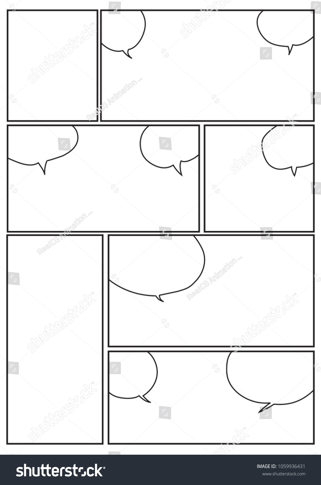 manga storyboard layout template rapidly create stock vector comic layout