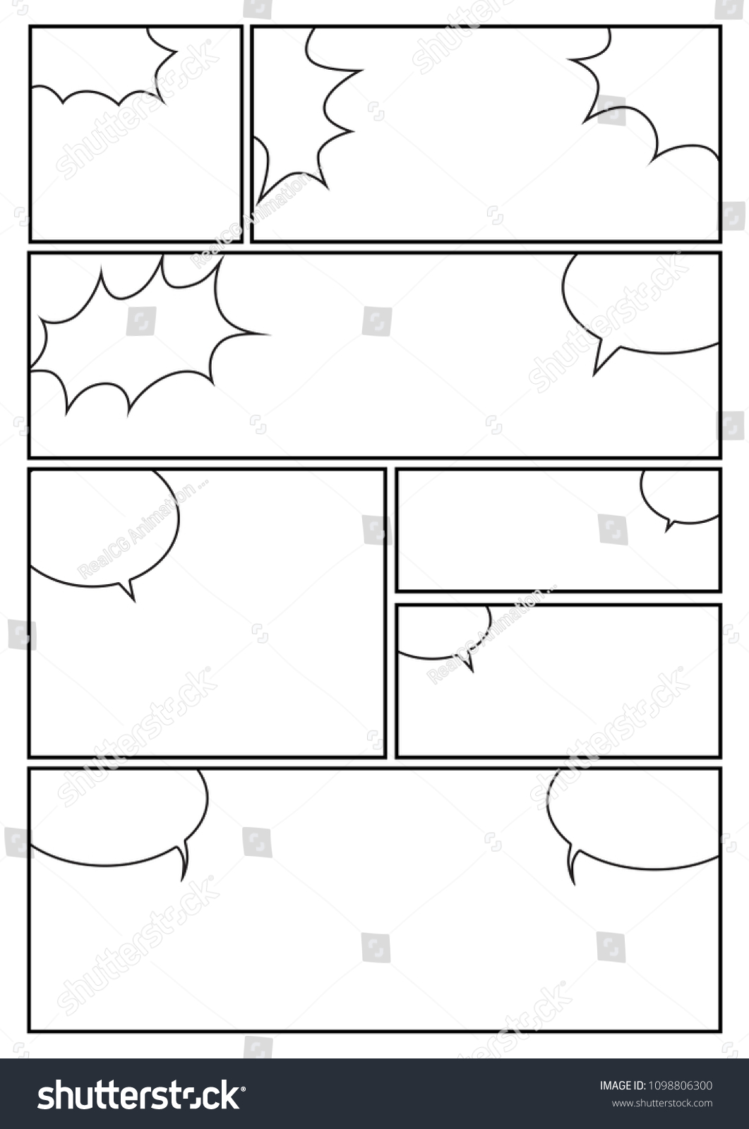 Manga Storyboard Layout Template Rapidly Create Stock Vector Royalty Free