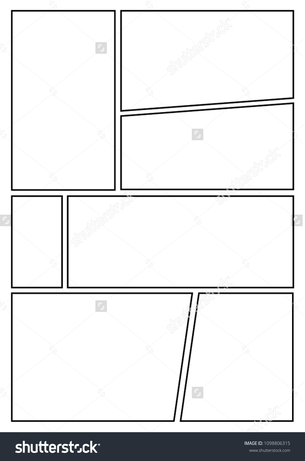 Manga Storyboard Layout Vorlage Fur Schnell Erstellen Stock Vektorgrafik Lizenzfrei