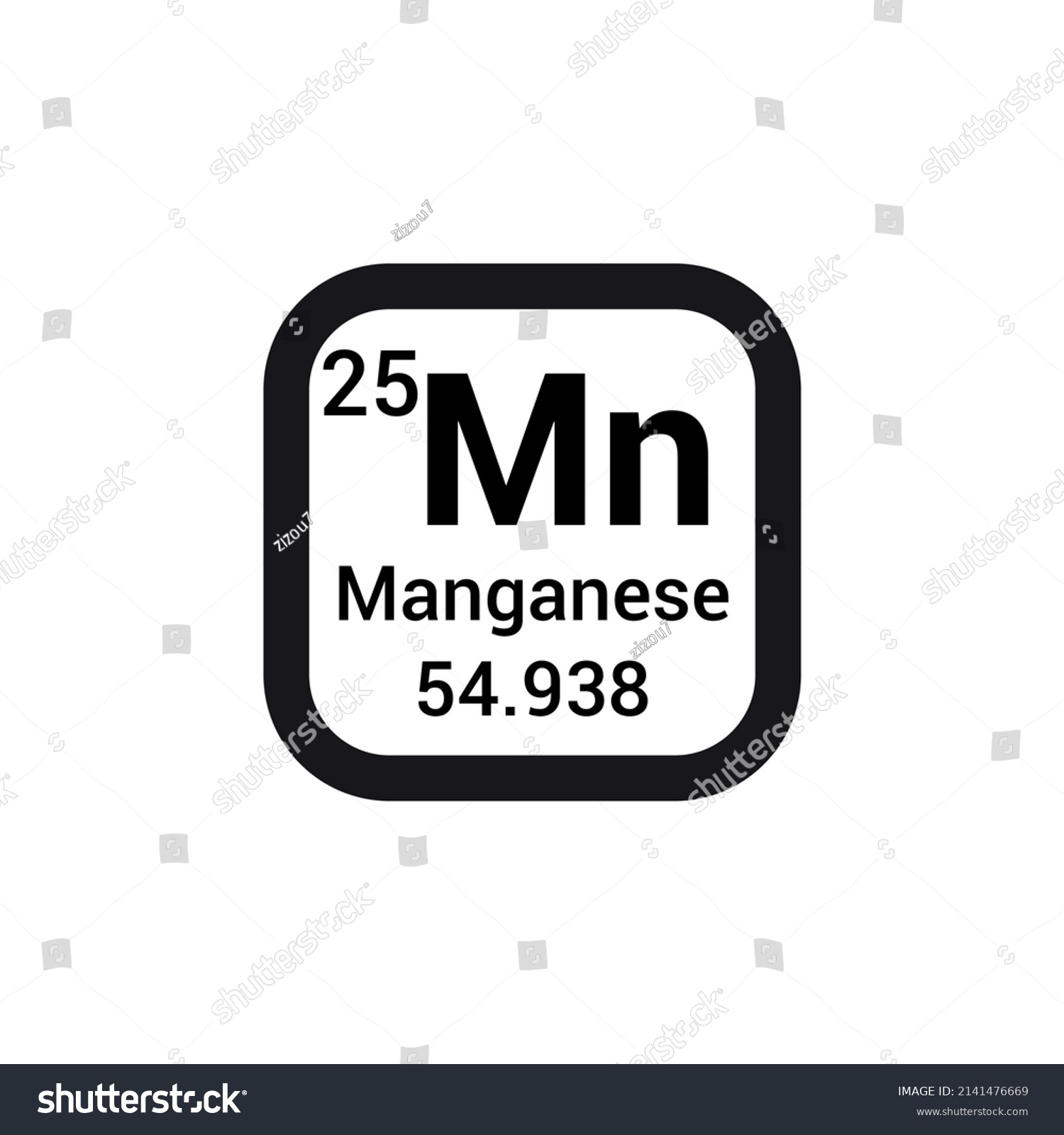 Manganese Chemical Element Periodic Table Stock Vector Royalty Free