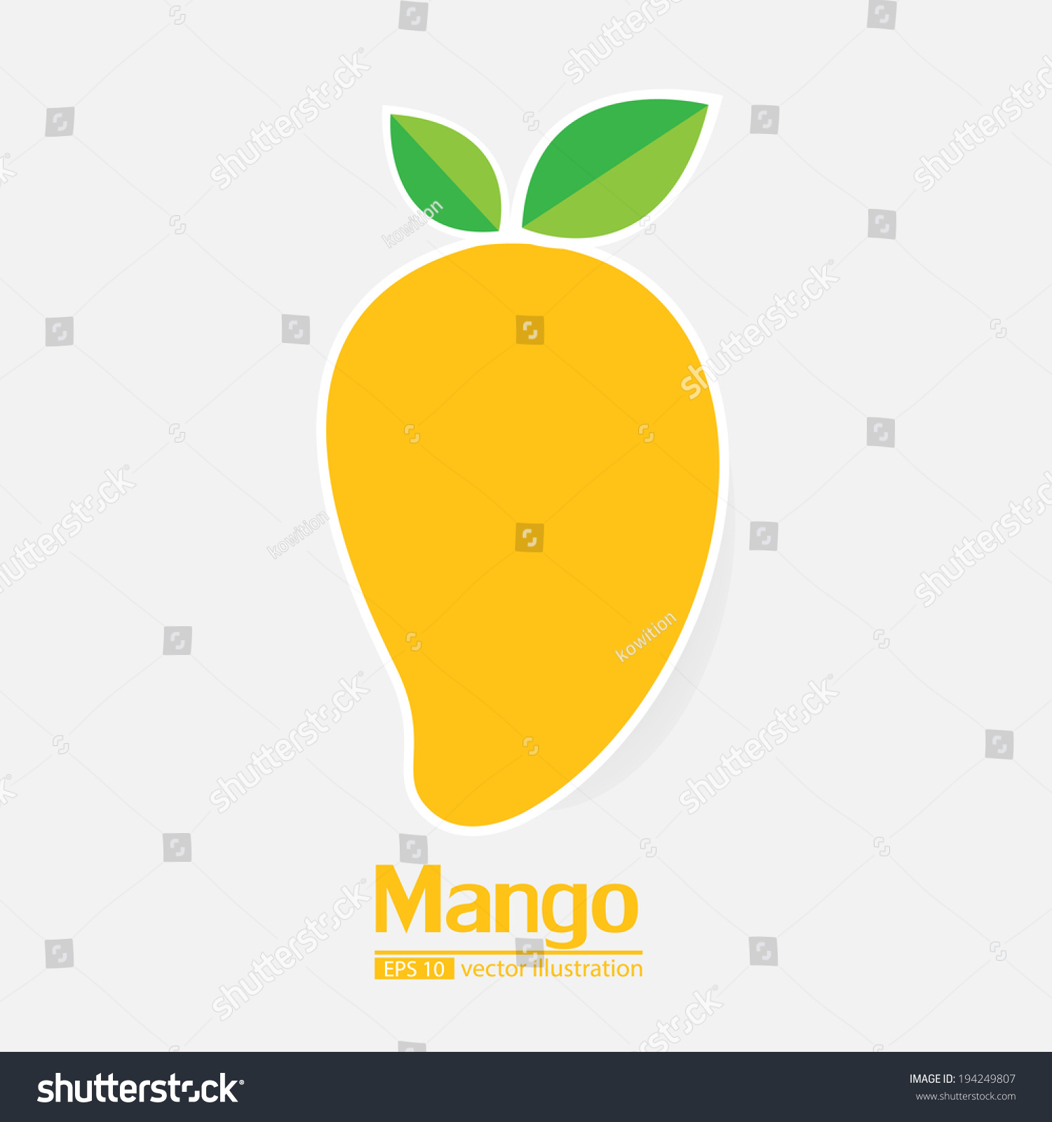 Mango Stock Vector (Royalty Free) 194249807