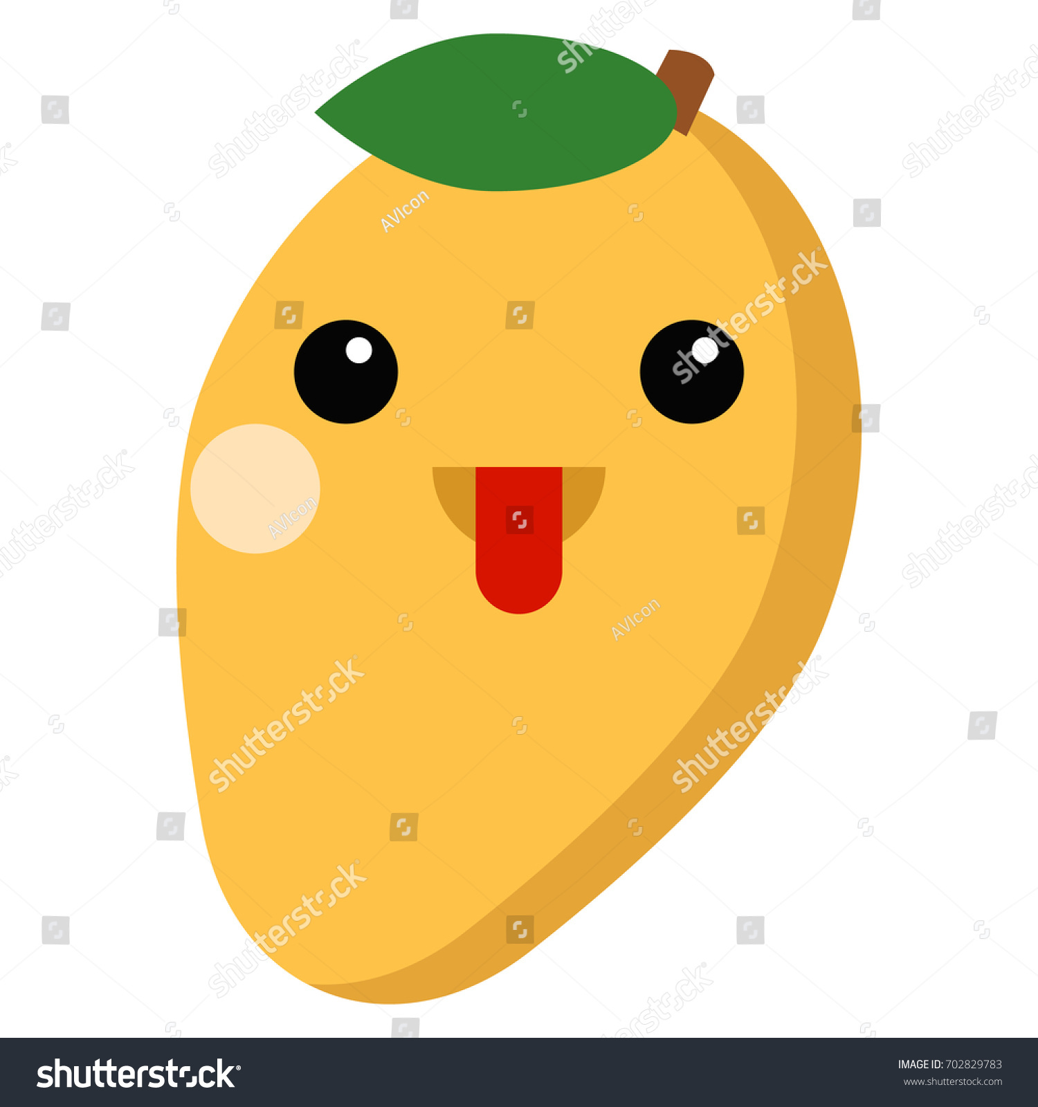 Mango Face Emoji Stuckout Tongue Vector Stock Vector (Royalty Free ...