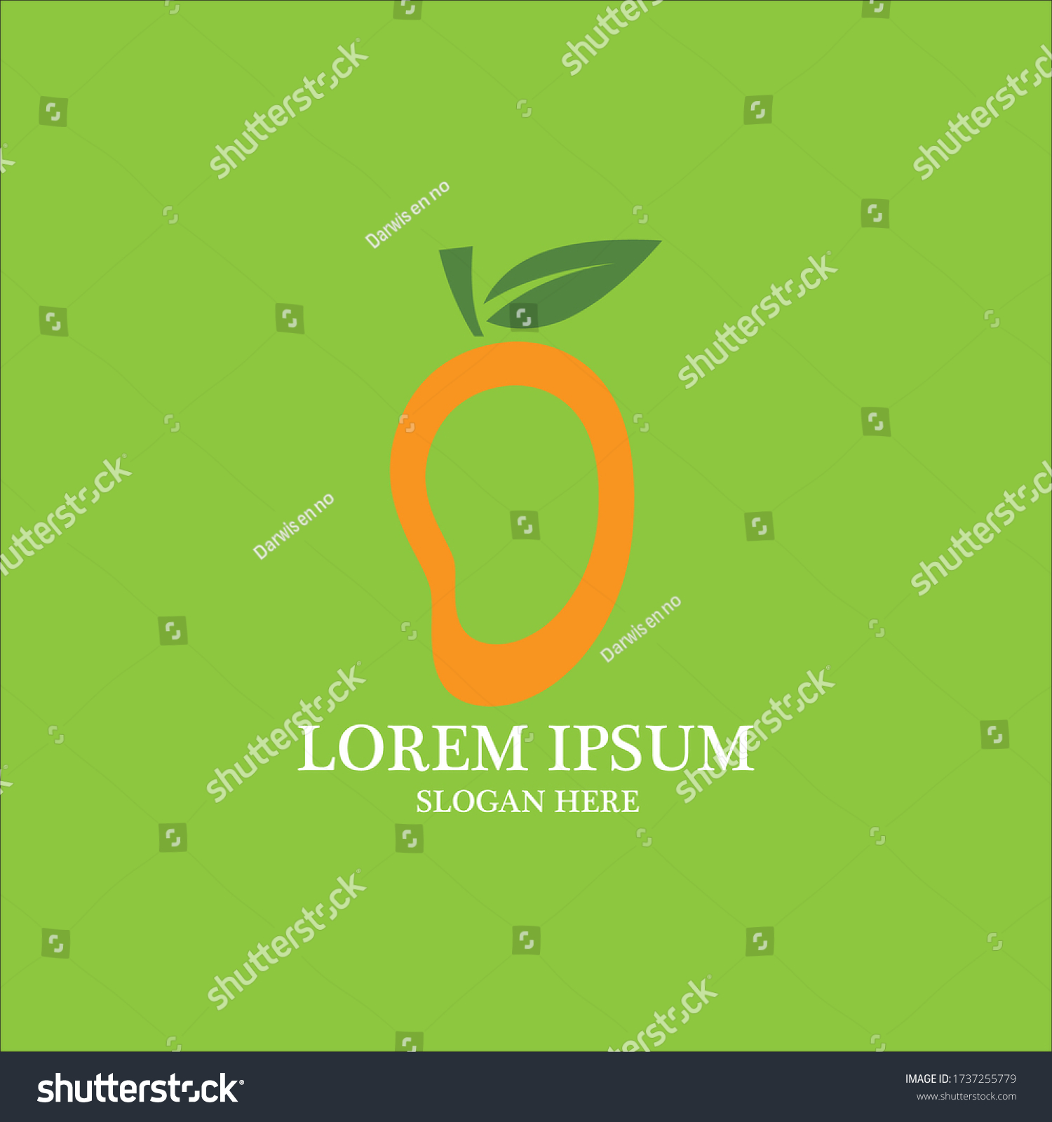 Mango Vector Image Template Logo Stock Vector (Royalty Free) 1737255779 ...