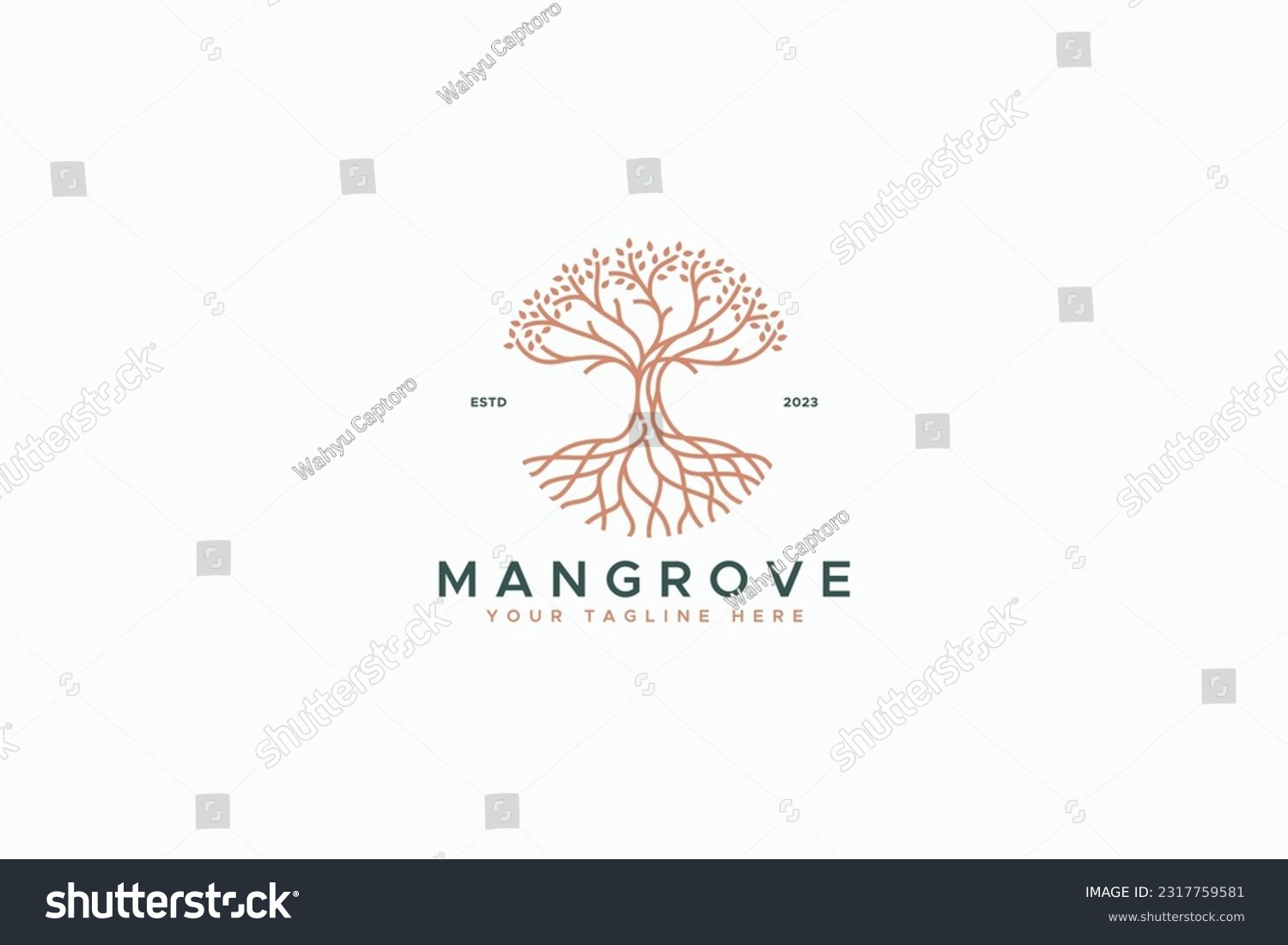 SVG of Mangrove Tree Vegetation Premium and Luxury Brand Identity Logo svg