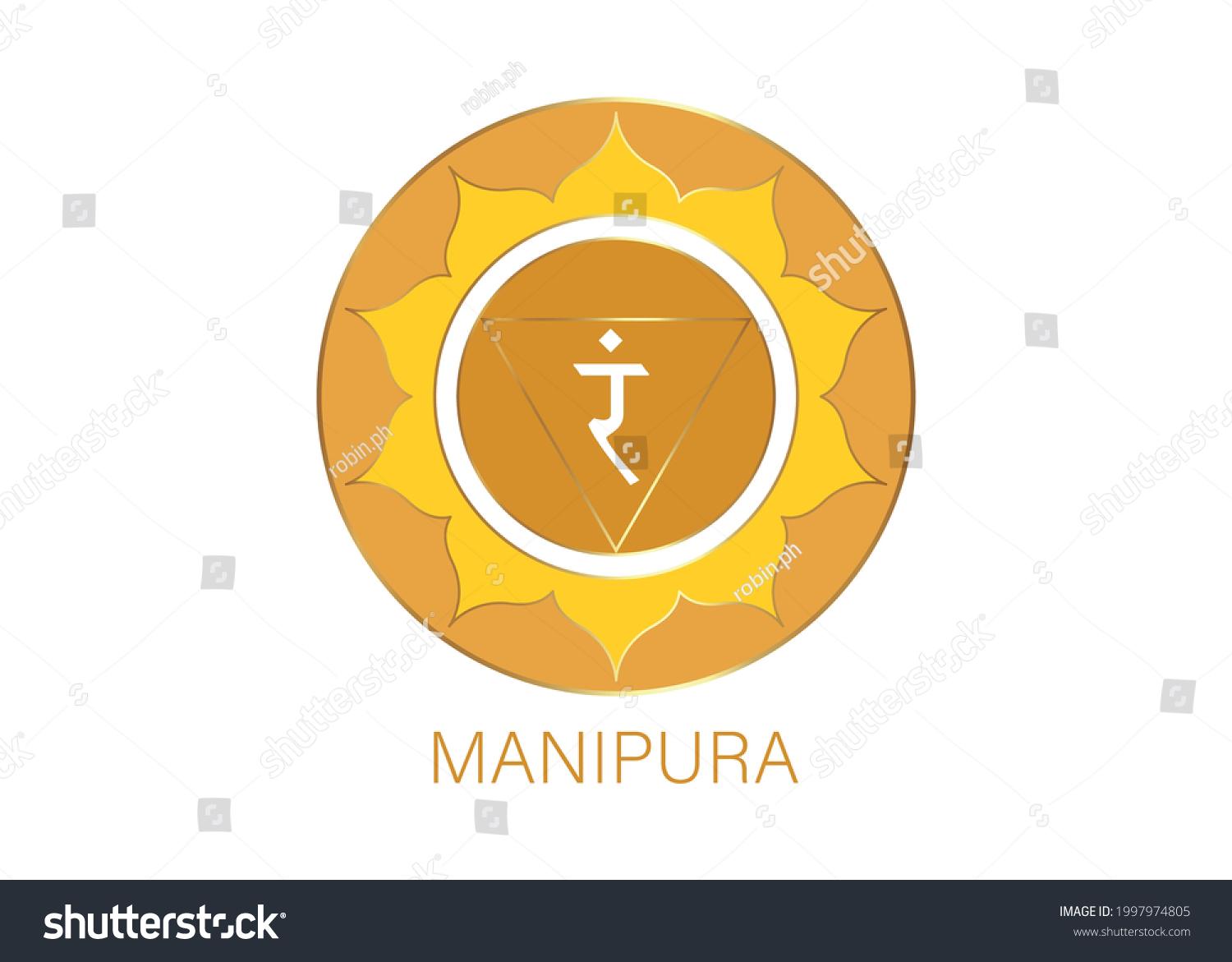 Manipura Solar Plexus Chakra Symbol Yellow Stock Vector (Royalty Free ...