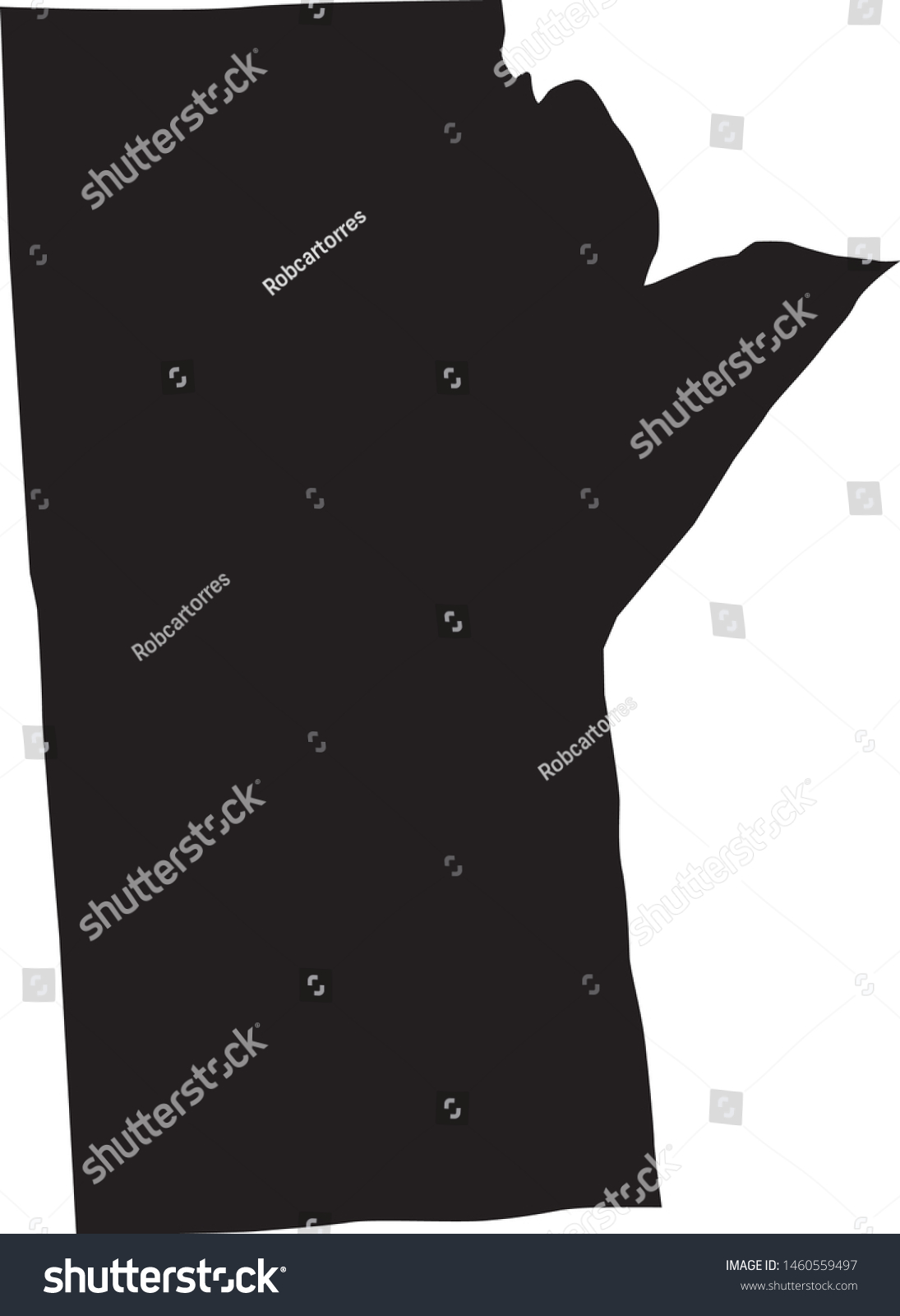 Manitoba State Canada Map Stock Vector (Royalty Free) 1460559497 ...