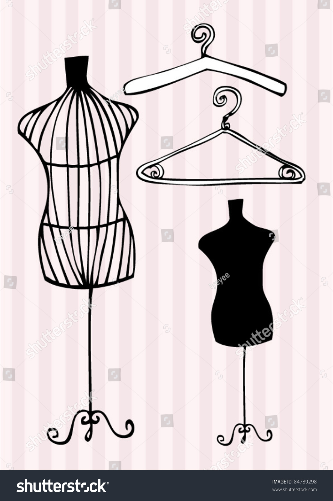Mannequin Clothes Hangers Illustrationvector Stock Vector 84789298 ...