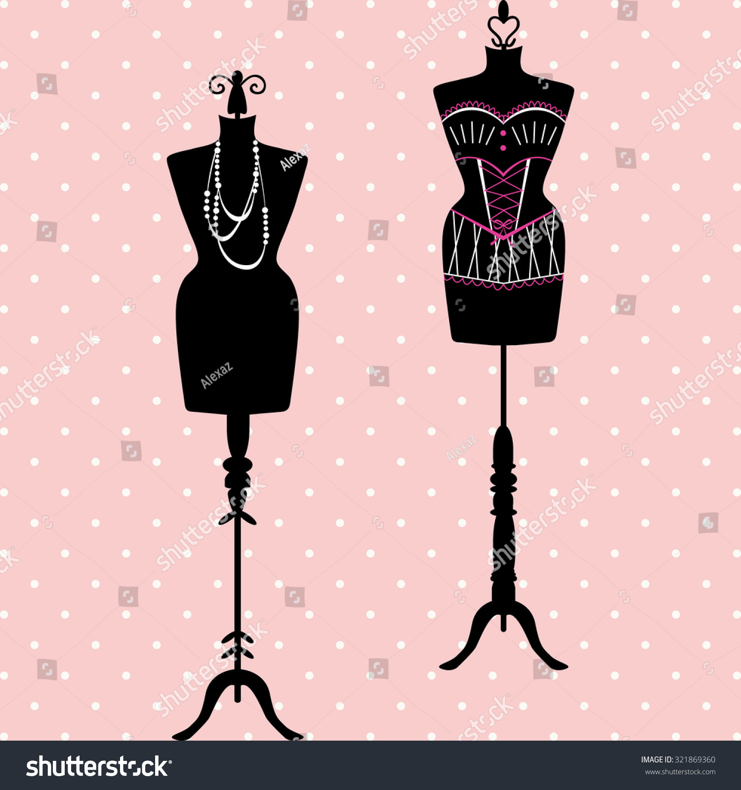 Mannequin Silhouette. Fashion, Dress Form. Tailor'S Dummy, Shabby Chic ...