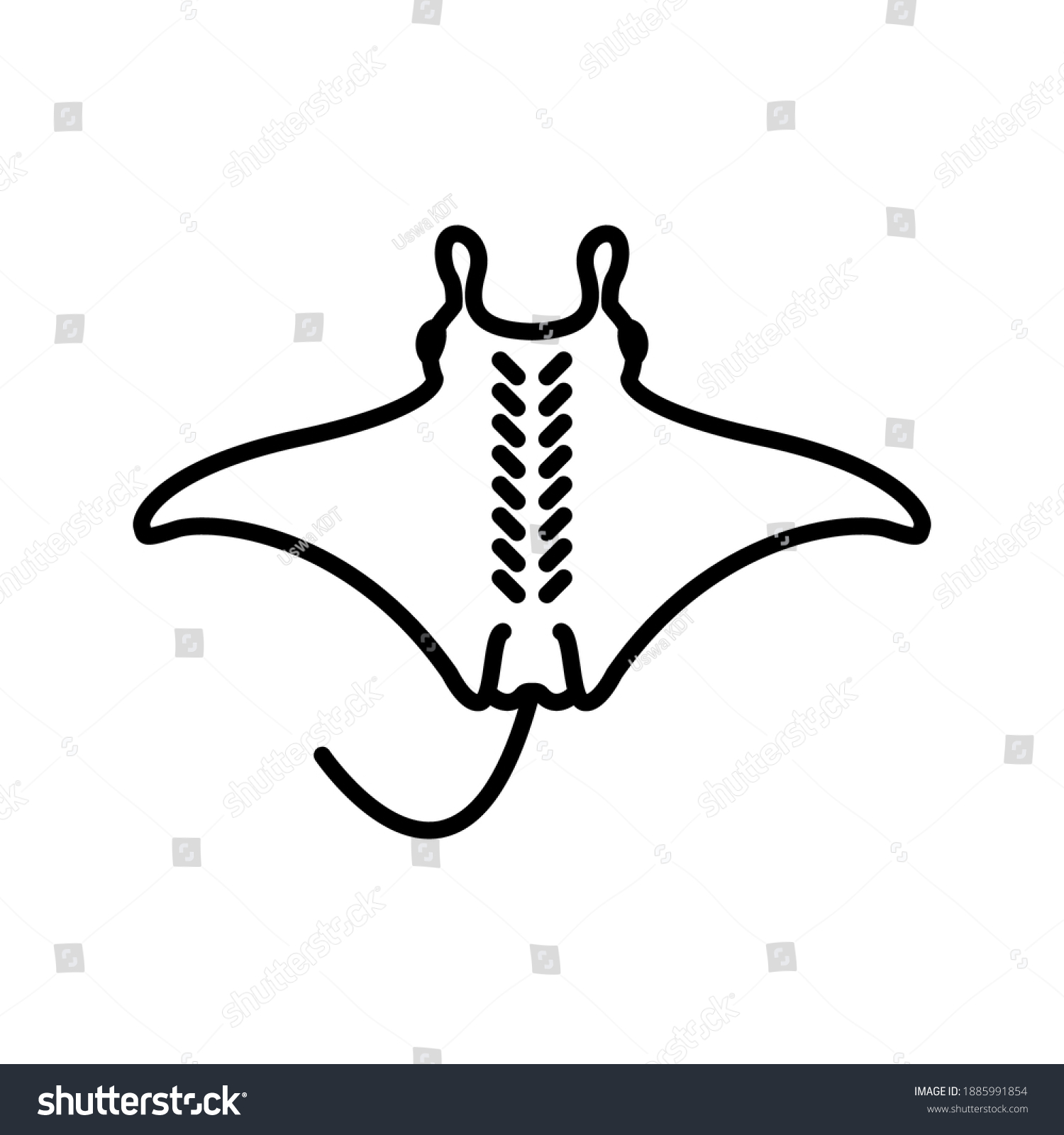 Manta Icon Manta Ray Vector Animal Stock Vector (Royalty Free) 1885991854