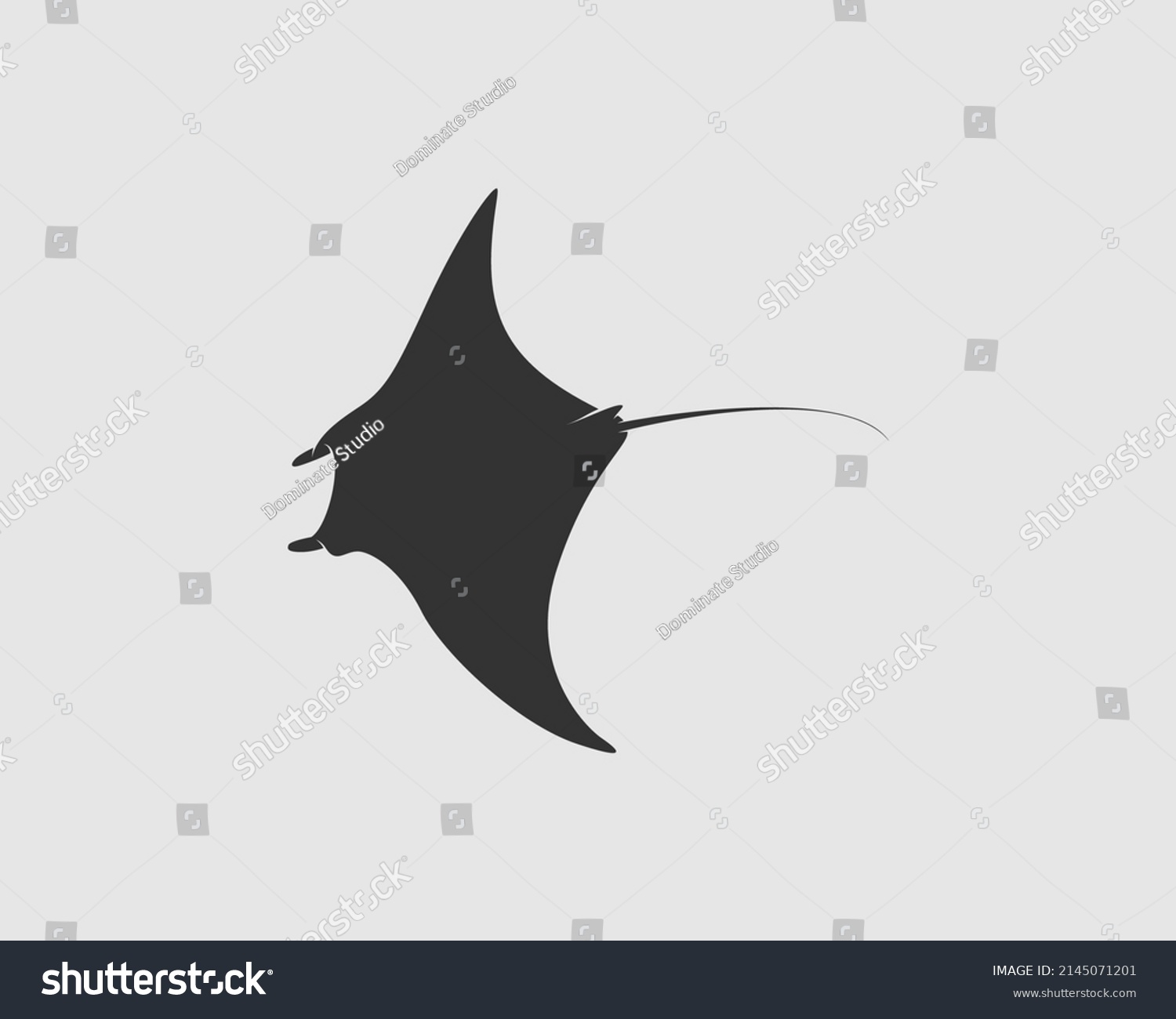 Manta Ray Silhouette On White Background Stock Vector (Royalty Free ...