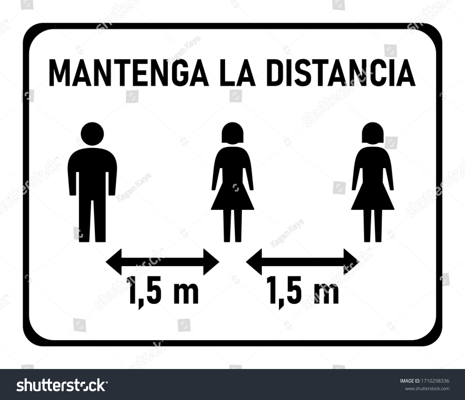 Stock Vector Mantenga La Distancia Keep The Distance In Spanish Social Distancing Meters Instruction 1710298336 