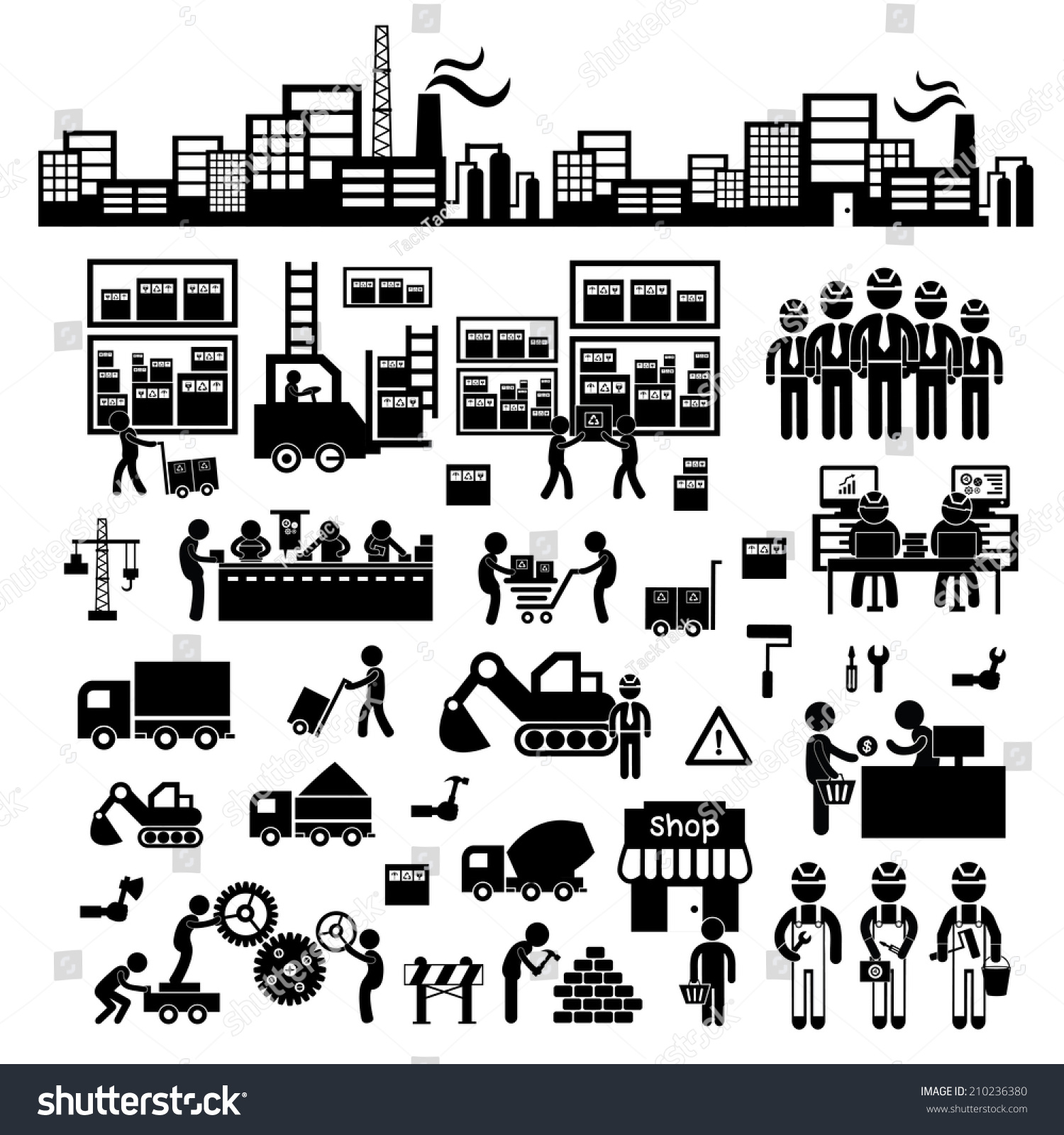 Manufacturer Distributor Icon Business System Stock Vector (Royalty ...