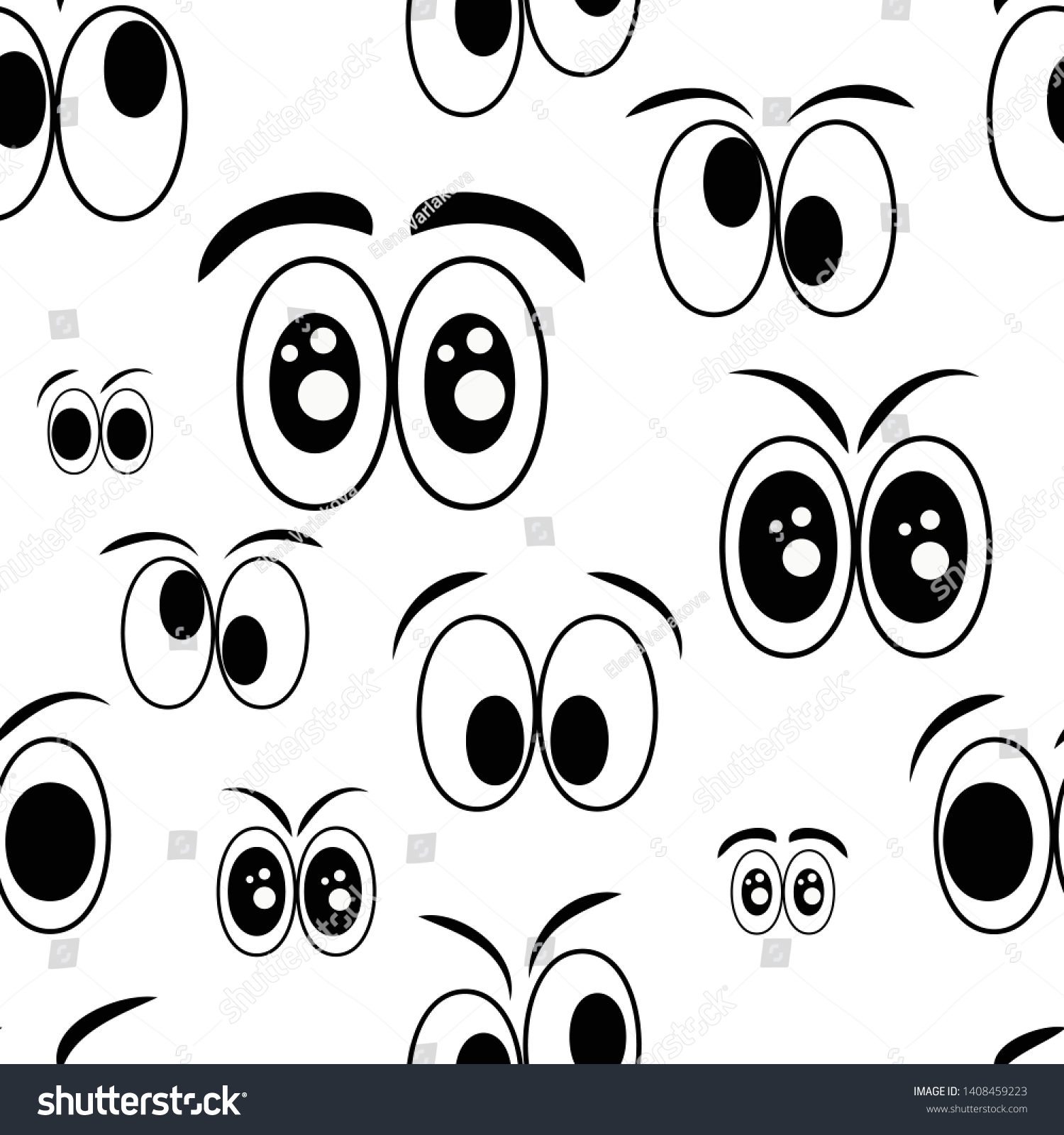 Many Cartoon Eye Different Characters Expressions Stock Vector (royalty 