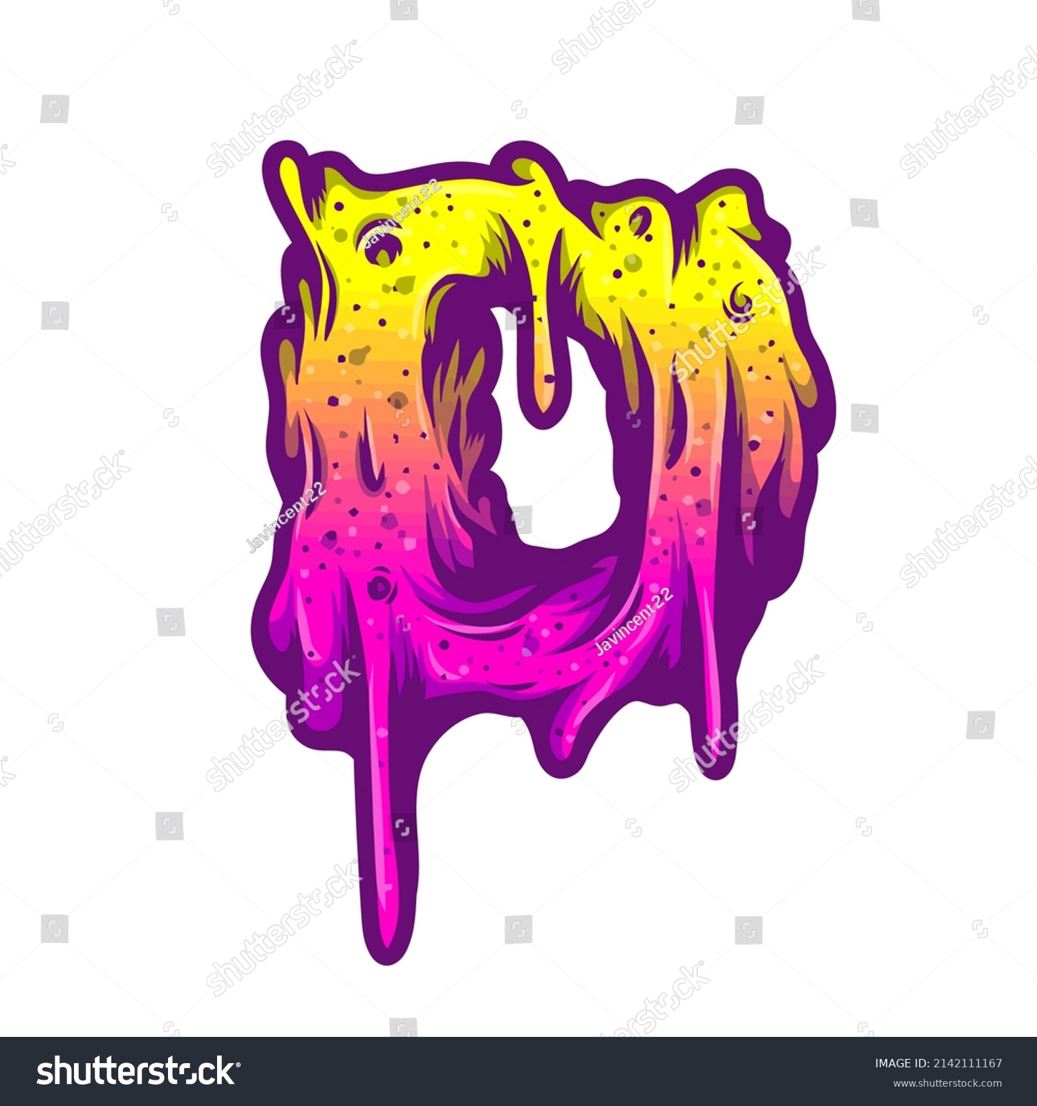 Many Colors Dripping Letter Design Stock Vector Royalty Free   Stock Vector Many Colors Dripping Letter Design 2142111167 