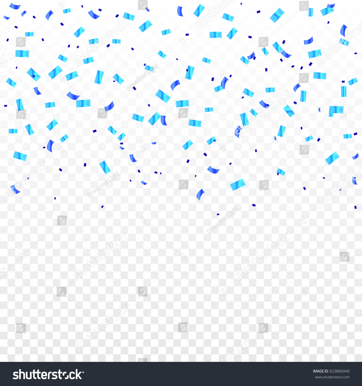 Many Falling Blue Tiny Confetti On Stock Vector 623866949 - Shutterstock