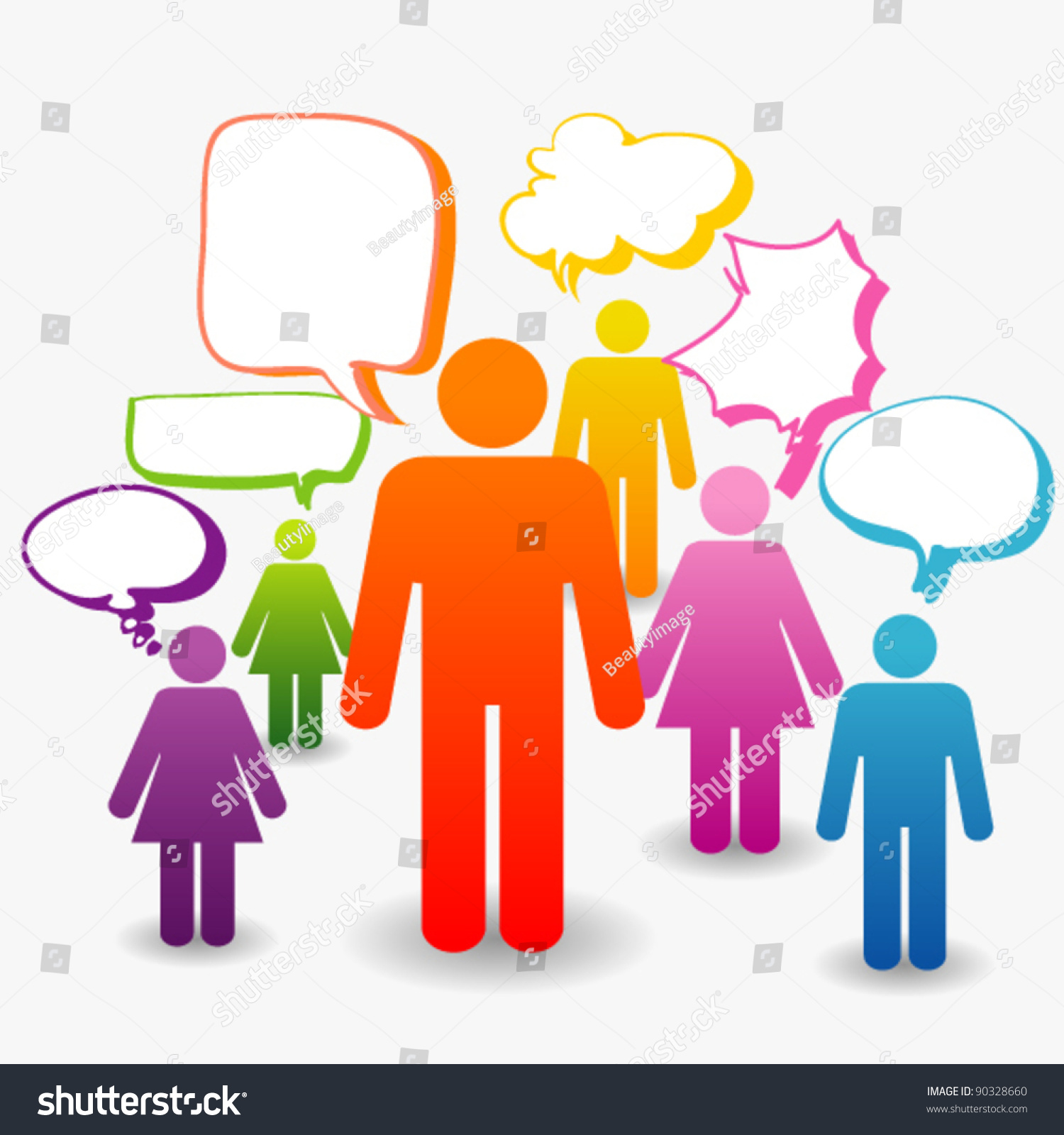 Many Talking Many Talking Same Time Disorganized Stock Vector