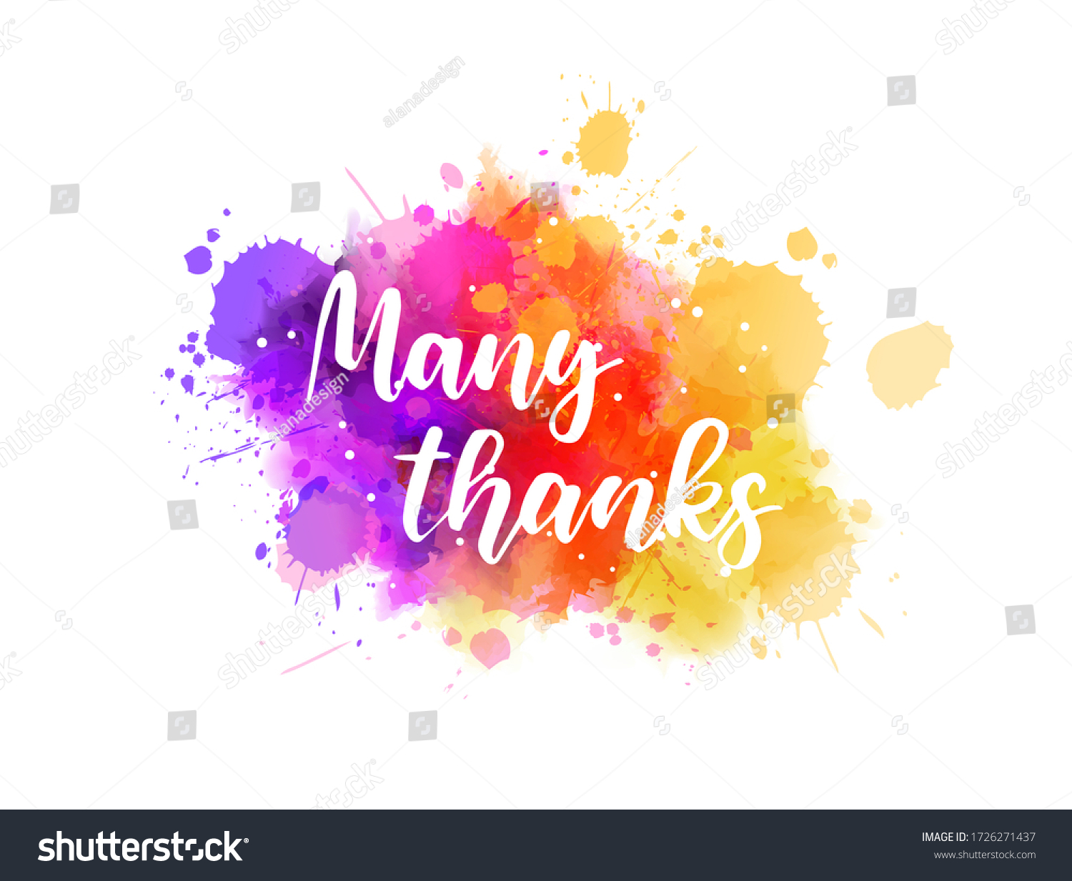 Many Thanks Hand Lettering Phrase On Vetor Stock Livre De Direitos 1726271437 4957