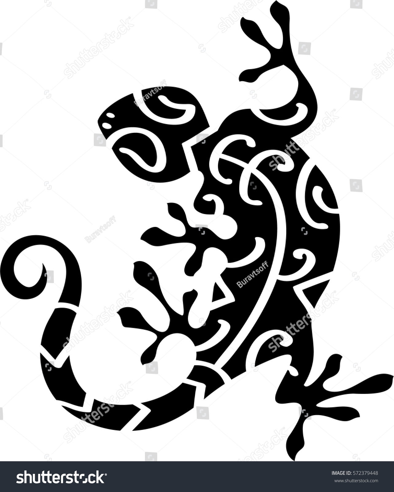 Maori Gecko Style Isolated On White Stock Vector (Royalty Free ...