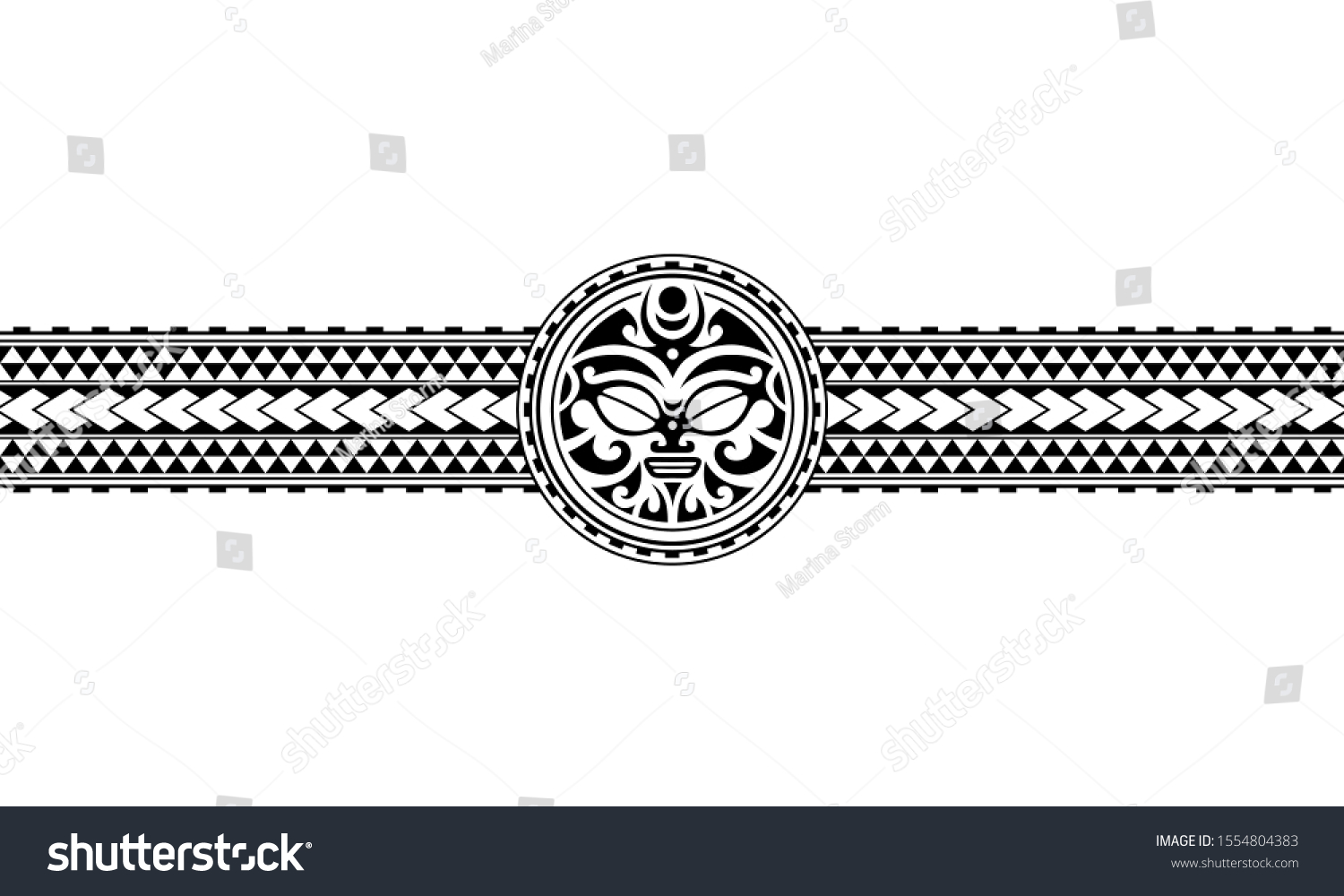 Maori Polynesian Tattoo Border Tribal Sleeve Stock Vector (royalty Free 