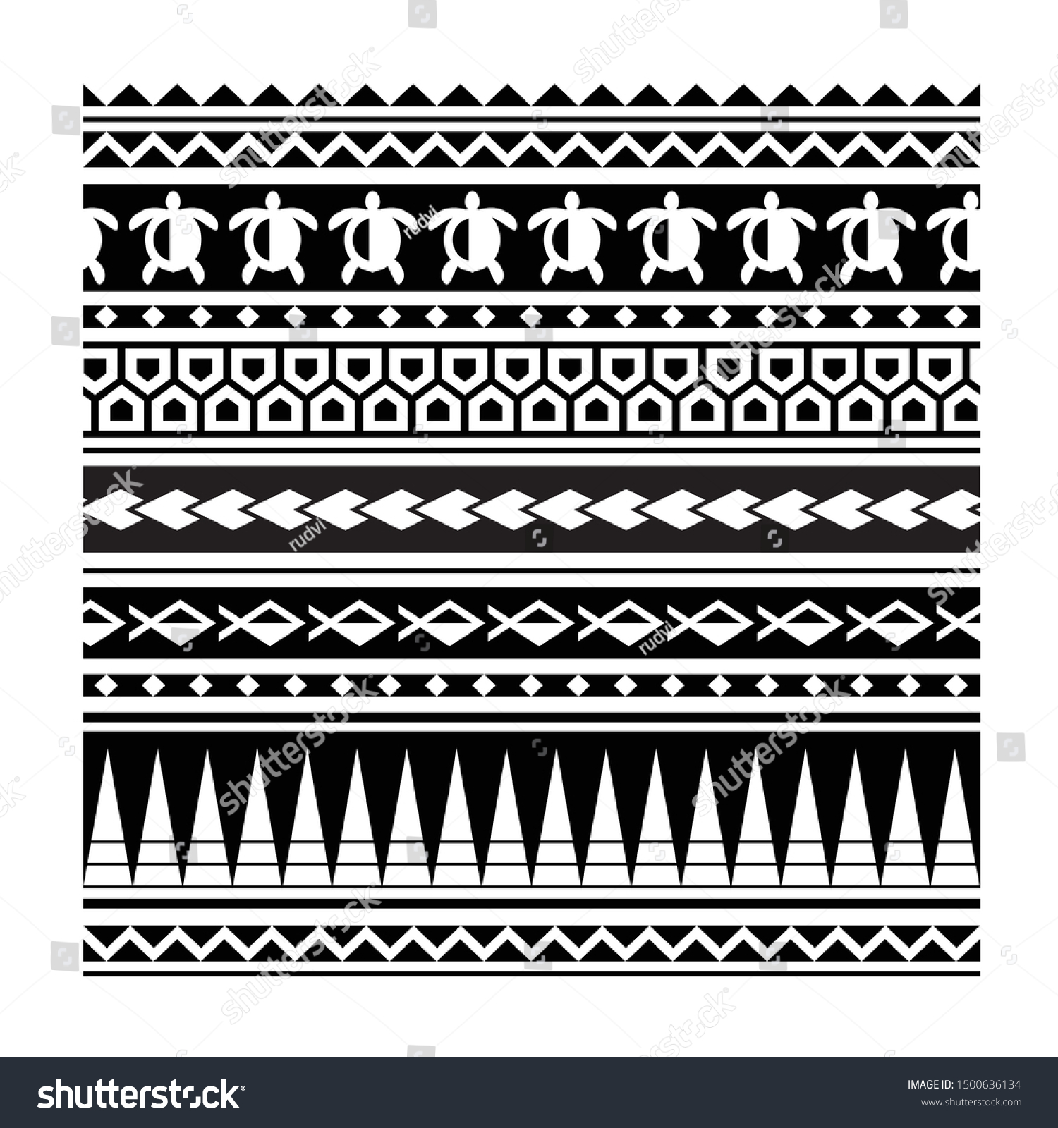 Maori Print Ornament Background Black Tribal Stock Vector (Royalty Free ...