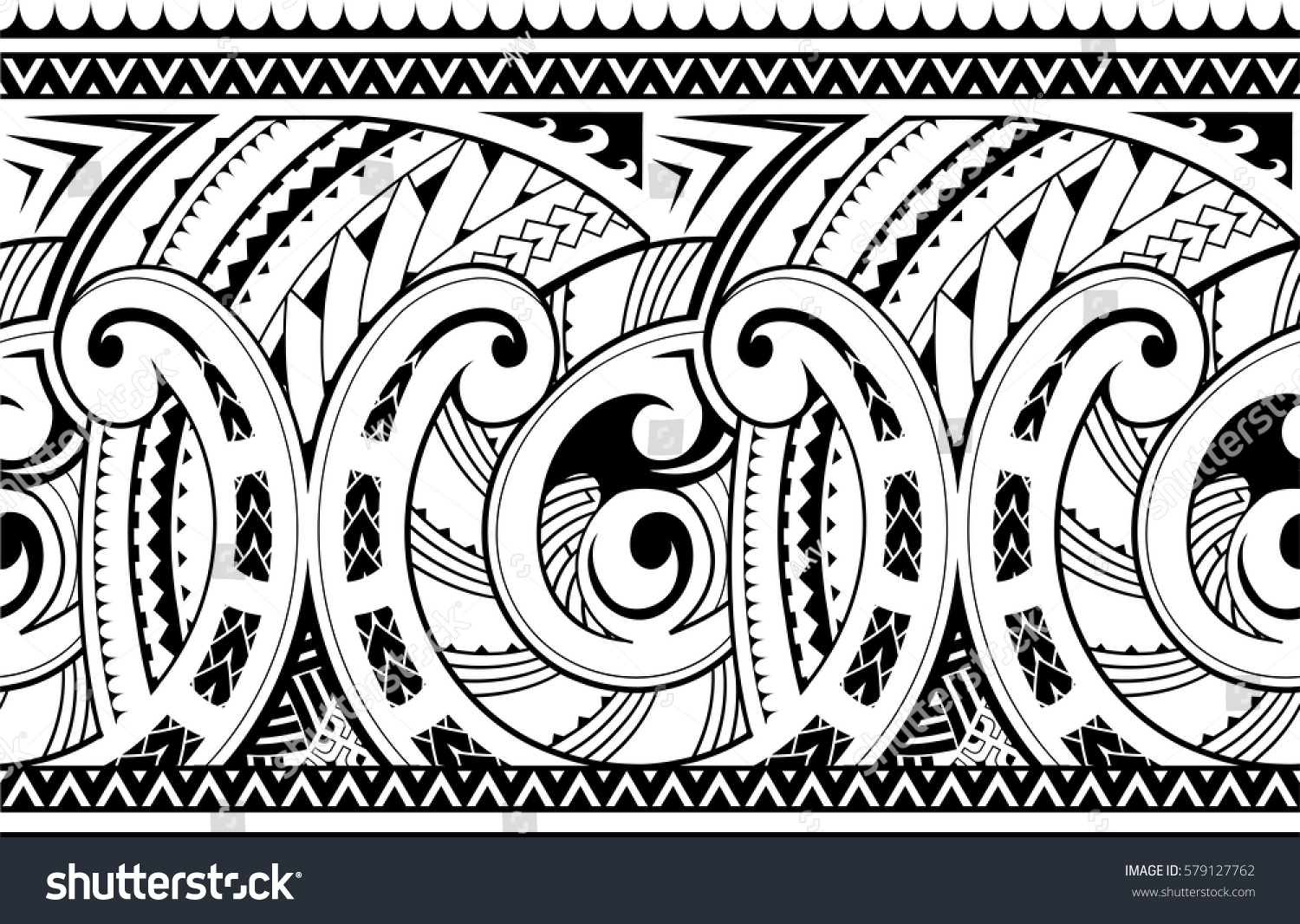 Maori Style Ornament Good Seamless Sleeve Stock Vector (Royalty Free ...
