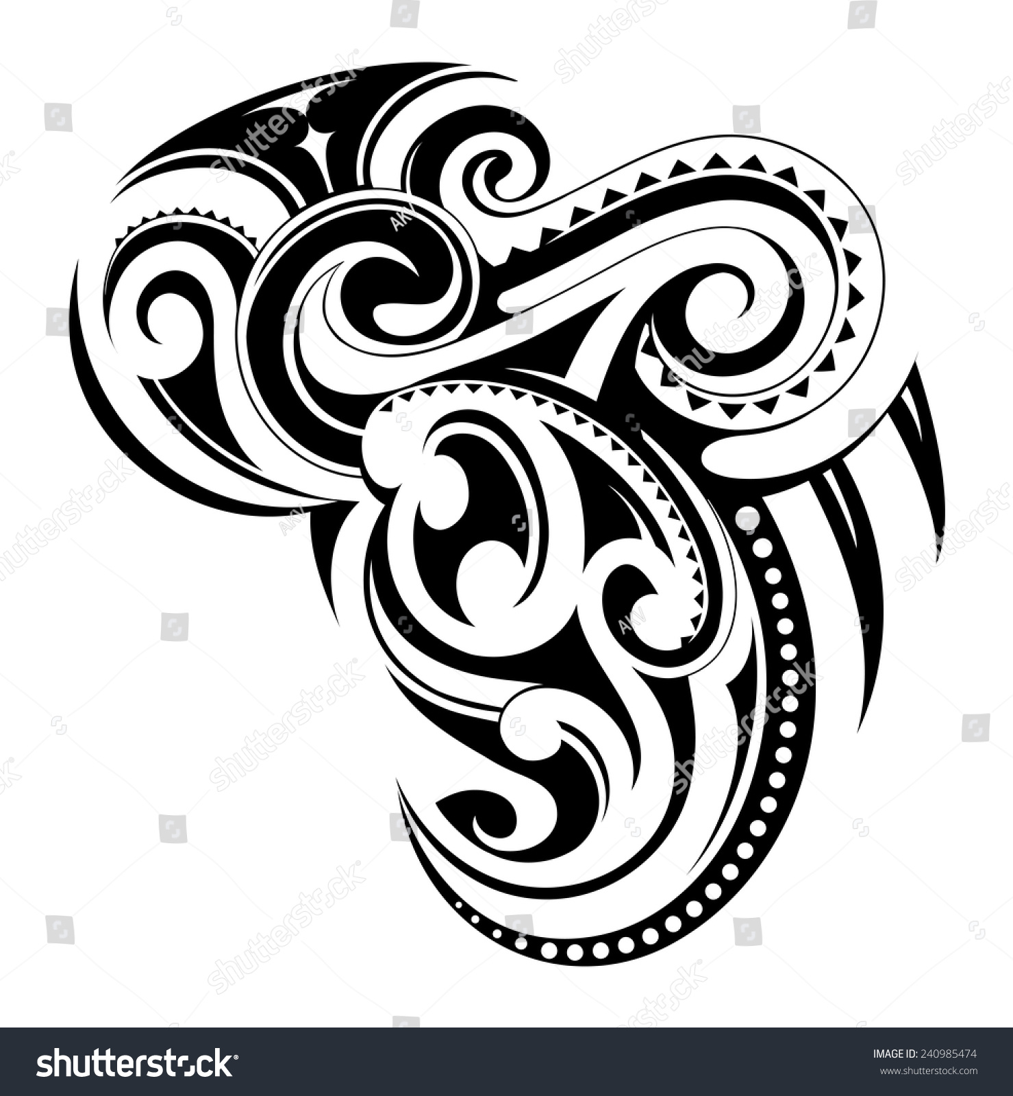 Maori Tattoo Stock Vector Illustration 240985474 : Shutterstock