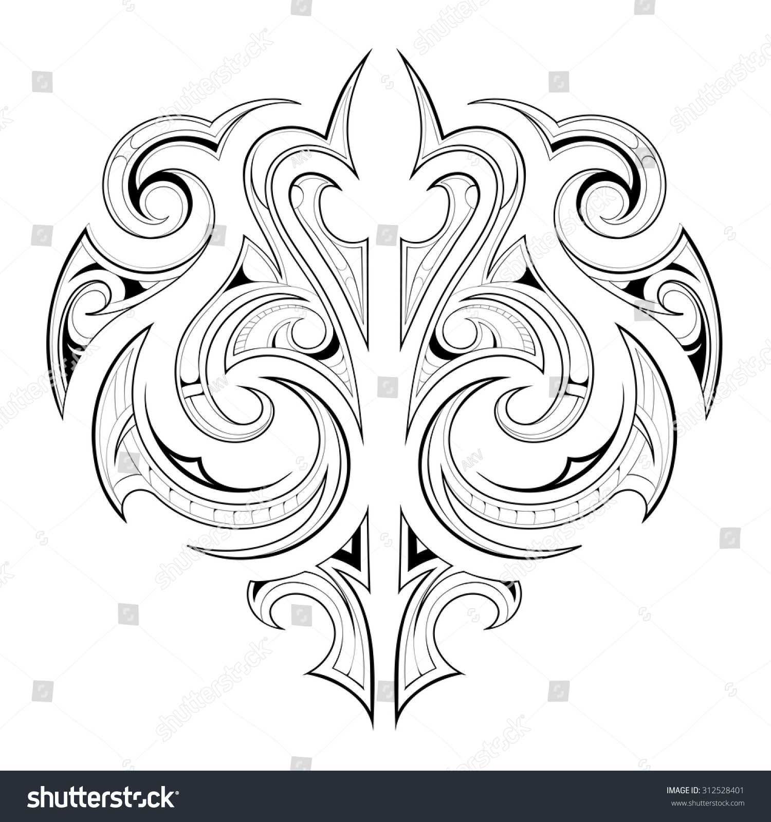 Maori Tribal Design Stock Vector Illustration 312528401 : Shutterstock