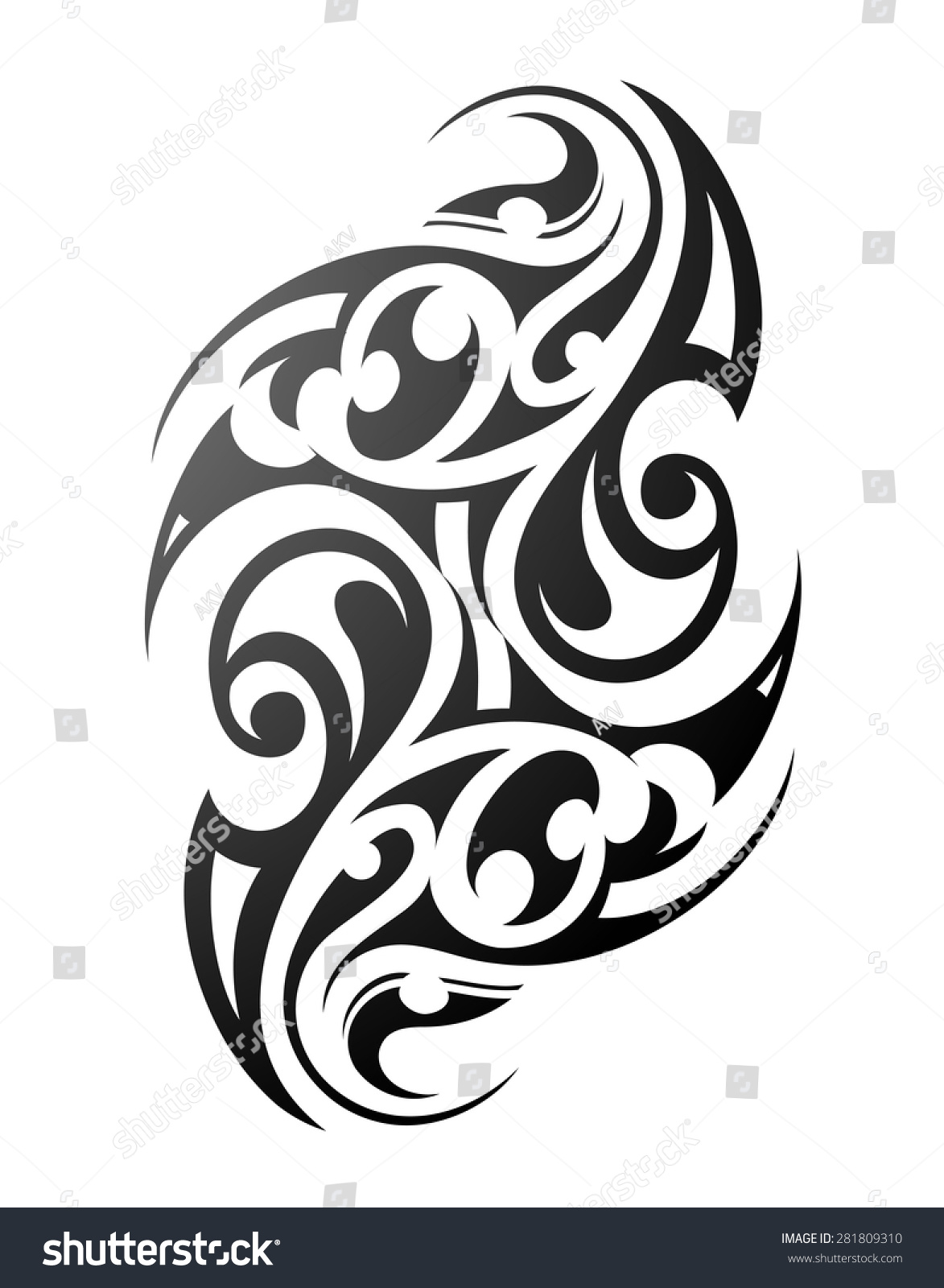 Maori Tribal Tattoo Design Ethnic Ornament Stock Vector 281809310 Shutterstock