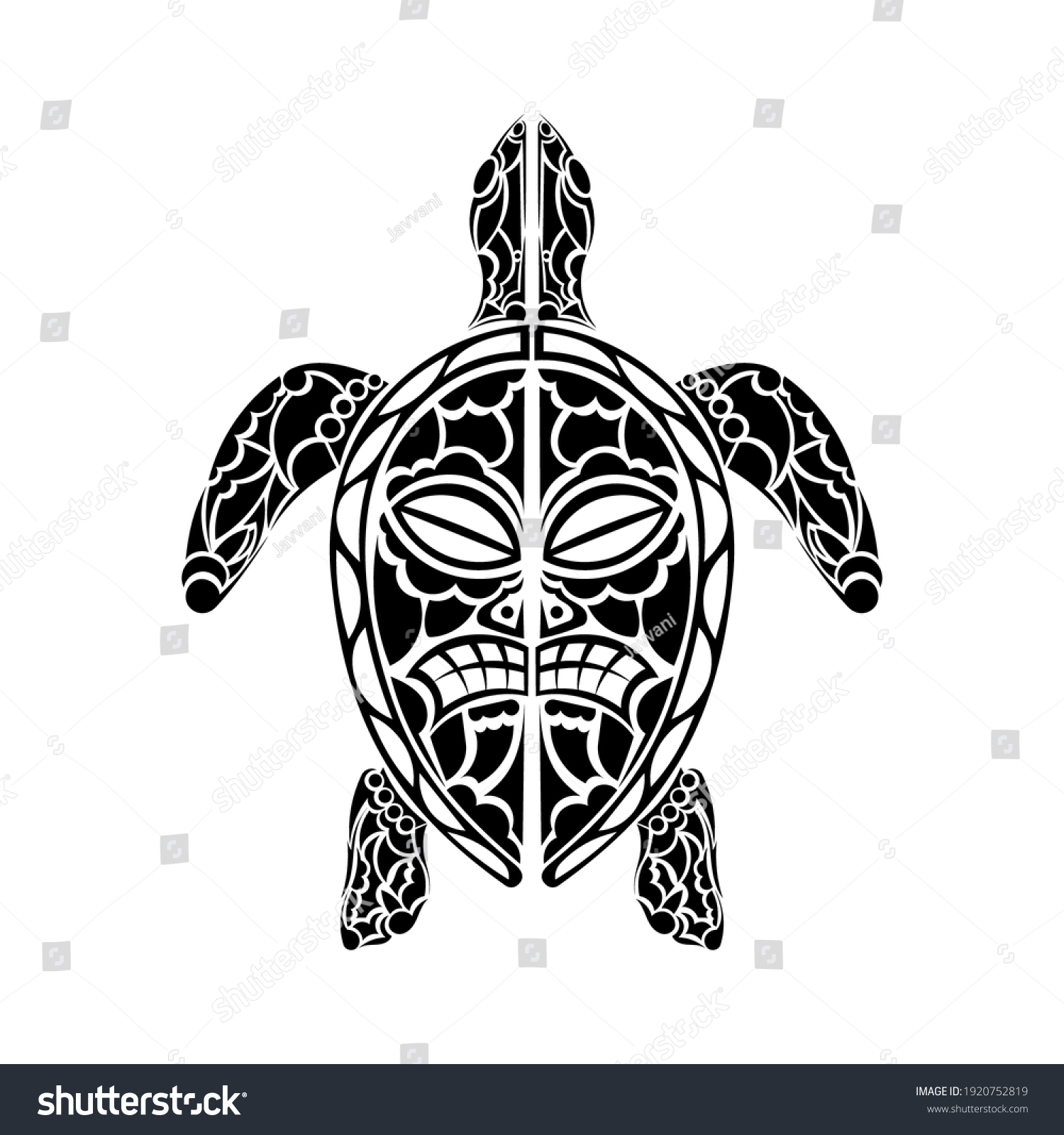 Maori Turtle Tattoo Design Isolated Vector Stock Vector (Royalty Free ...