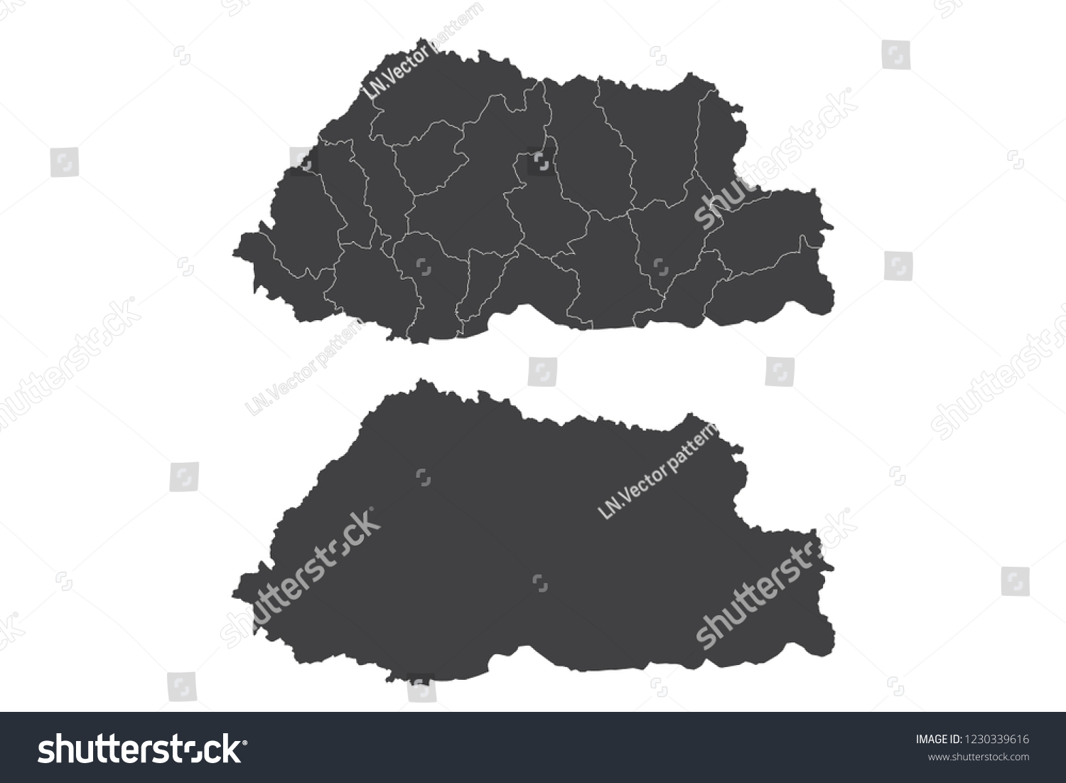 Map Bhutan Couple Set Map Bhutanvector Stock Vector Royalty Free