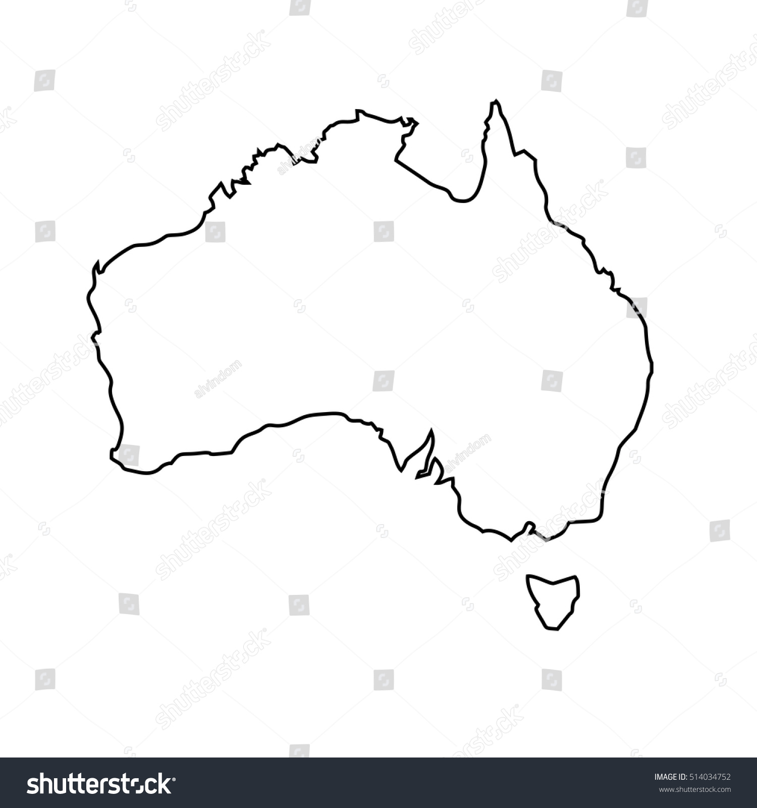 5,413 Black outline map australia Images, Stock Photos & Vectors ...