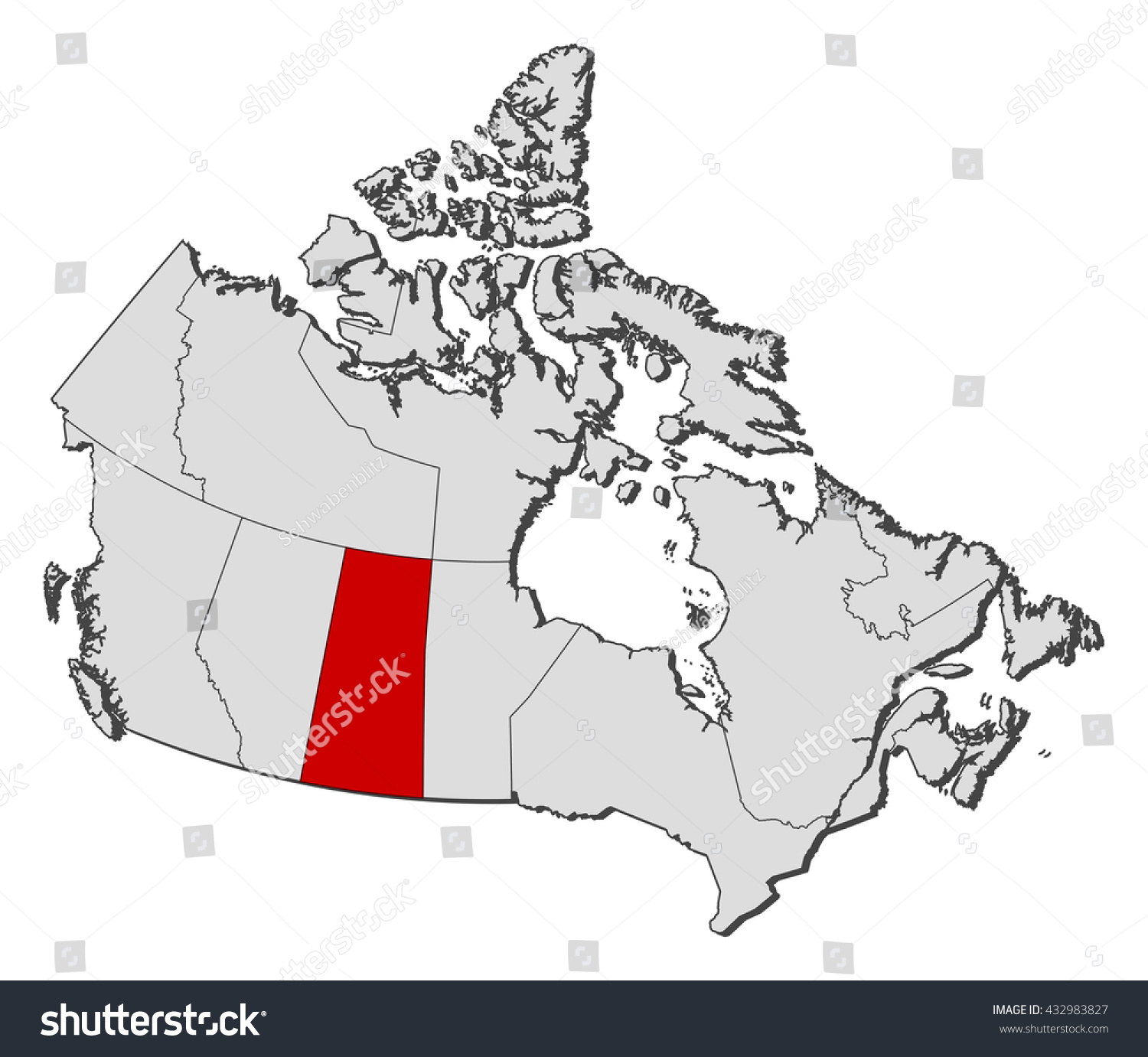 Saskatchewan In Canada Map Map Canada Saskatchewan Stock Vector (Royalty Free) 432983827 | Shutterstock