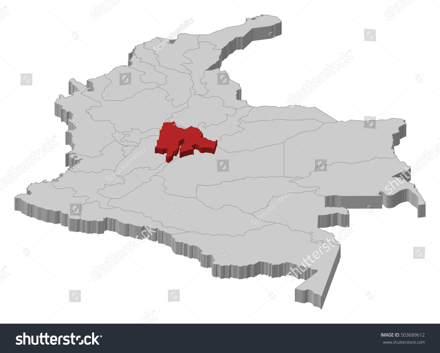 Map Colombia Cundinamarca 3dillustration Stock Vector Royalty Free 503689612 Shutterstock 