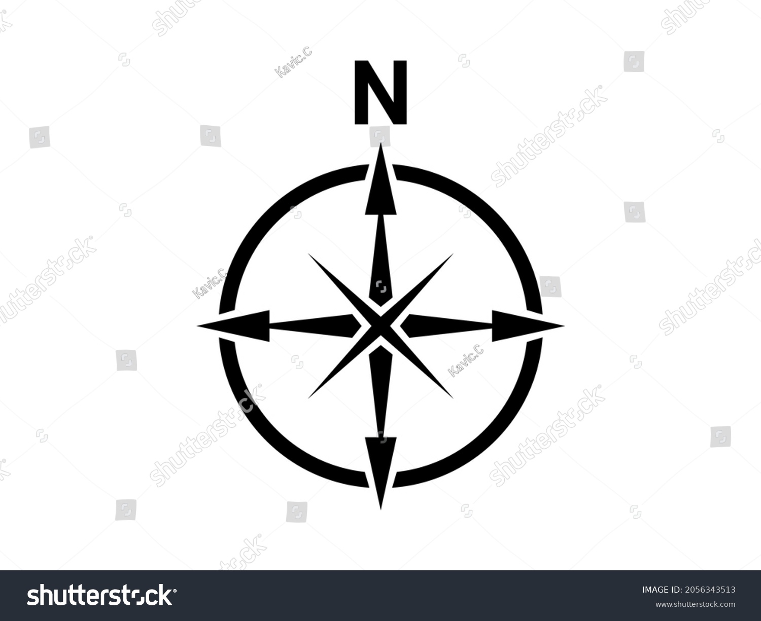 Map Direction Symbol North Sign Black Stock Vector (Royalty Free ...